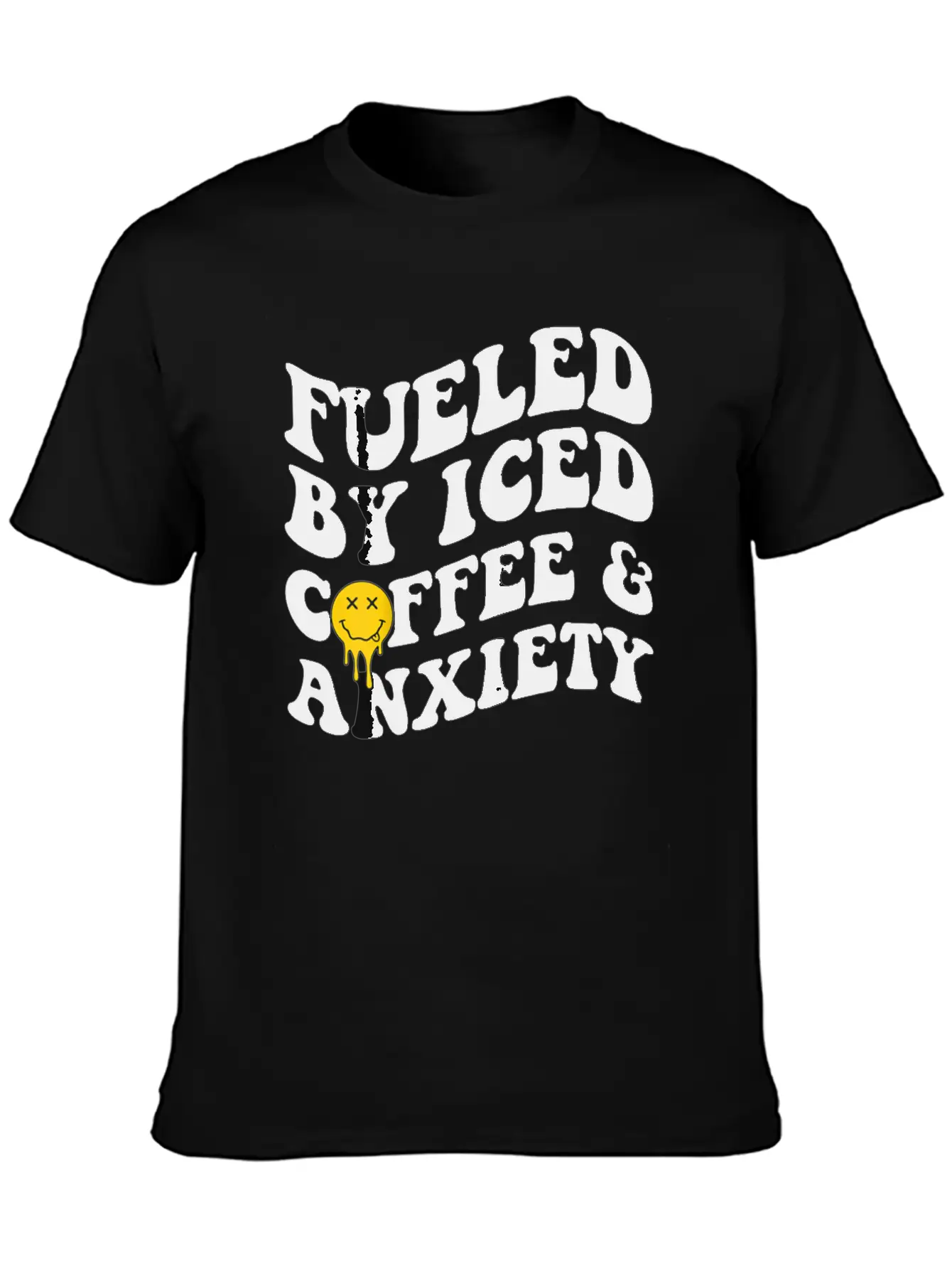Fueled By Iced Coffee And Anxiety Mental Health Breathable Soft Cotton T-Shirt – Timeless Casual Look