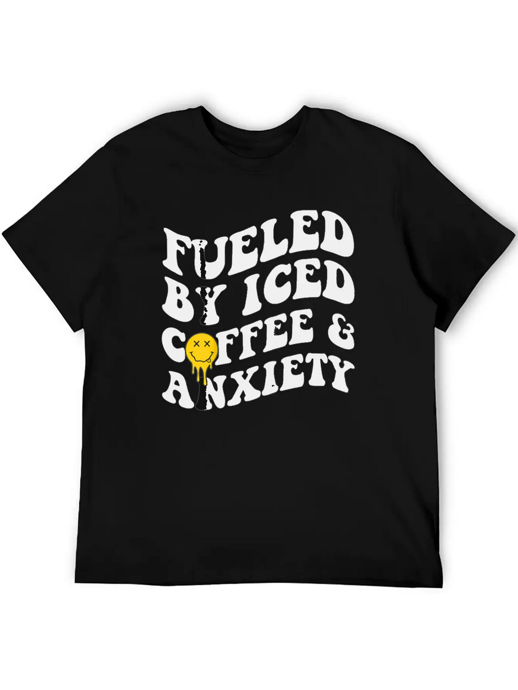Fueled By Iced Coffee And Anxiety Mental Health Breathable Soft Cotton T-Shirt – Timeless Casual Look