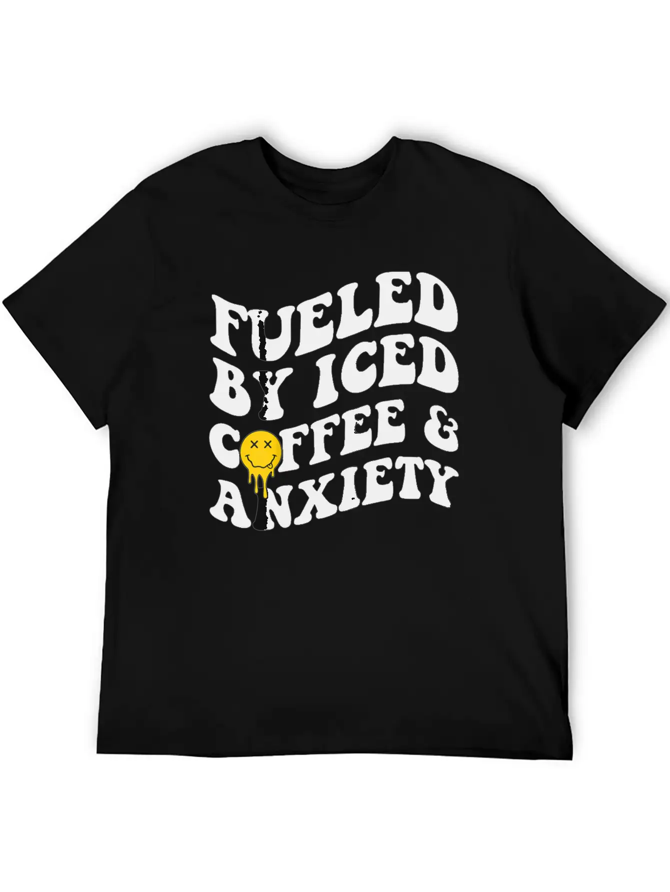 Fueled By Iced Coffee And Anxiety Mental Health Breathable Soft Cotton T-Shirt – Timeless Casual Look