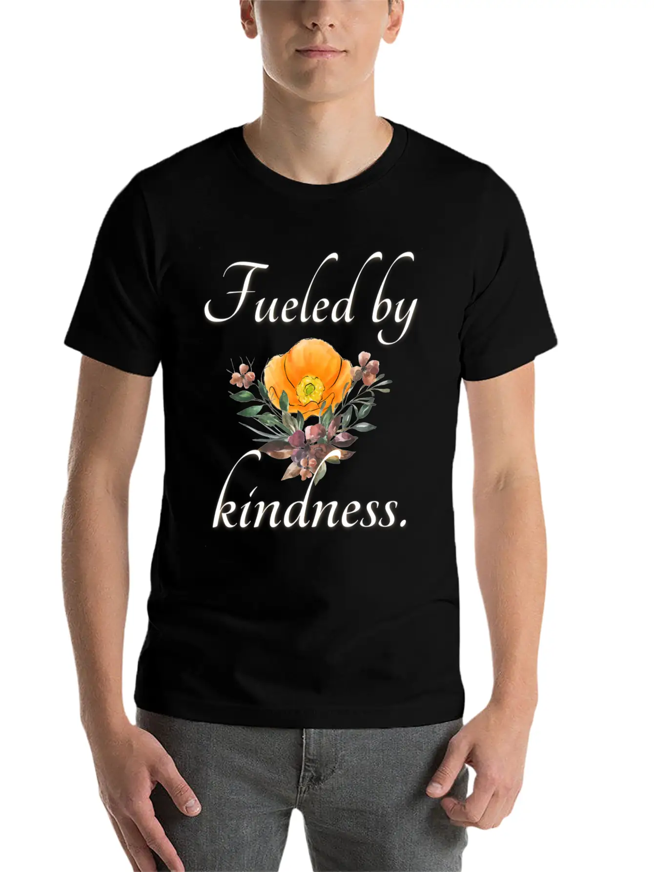 Fueled By Kindness - Inspirational, Motivational Essential Cotton Tee For Daily Outfits – Unisex Style