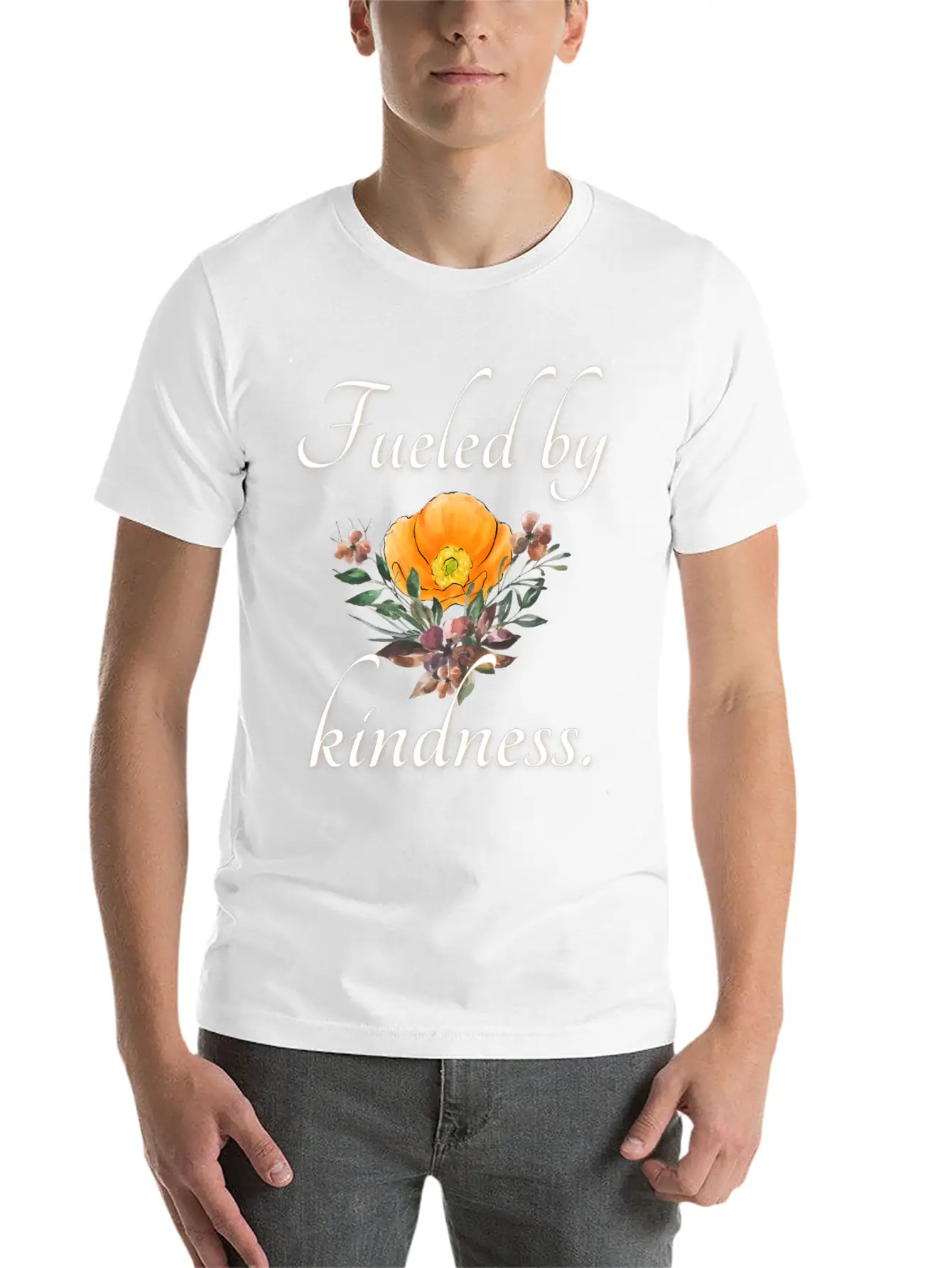 Fueled By Kindness - Inspirational, Motivational Essential Cotton Tee For Daily Outfits – Unisex Style