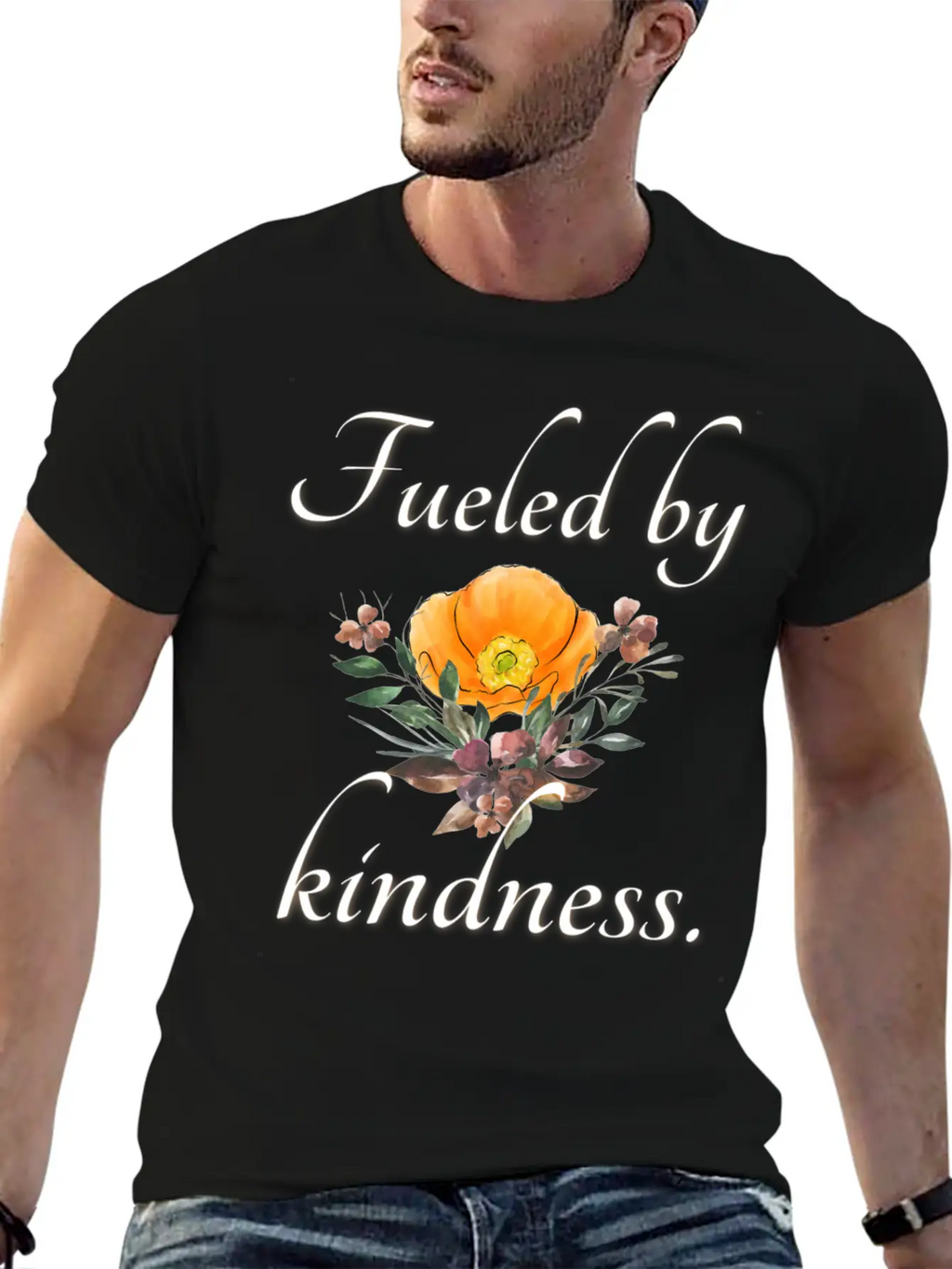 Fueled By Kindness - Inspirational, Motivational Essential Cotton Tee For Daily Outfits – Unisex Style