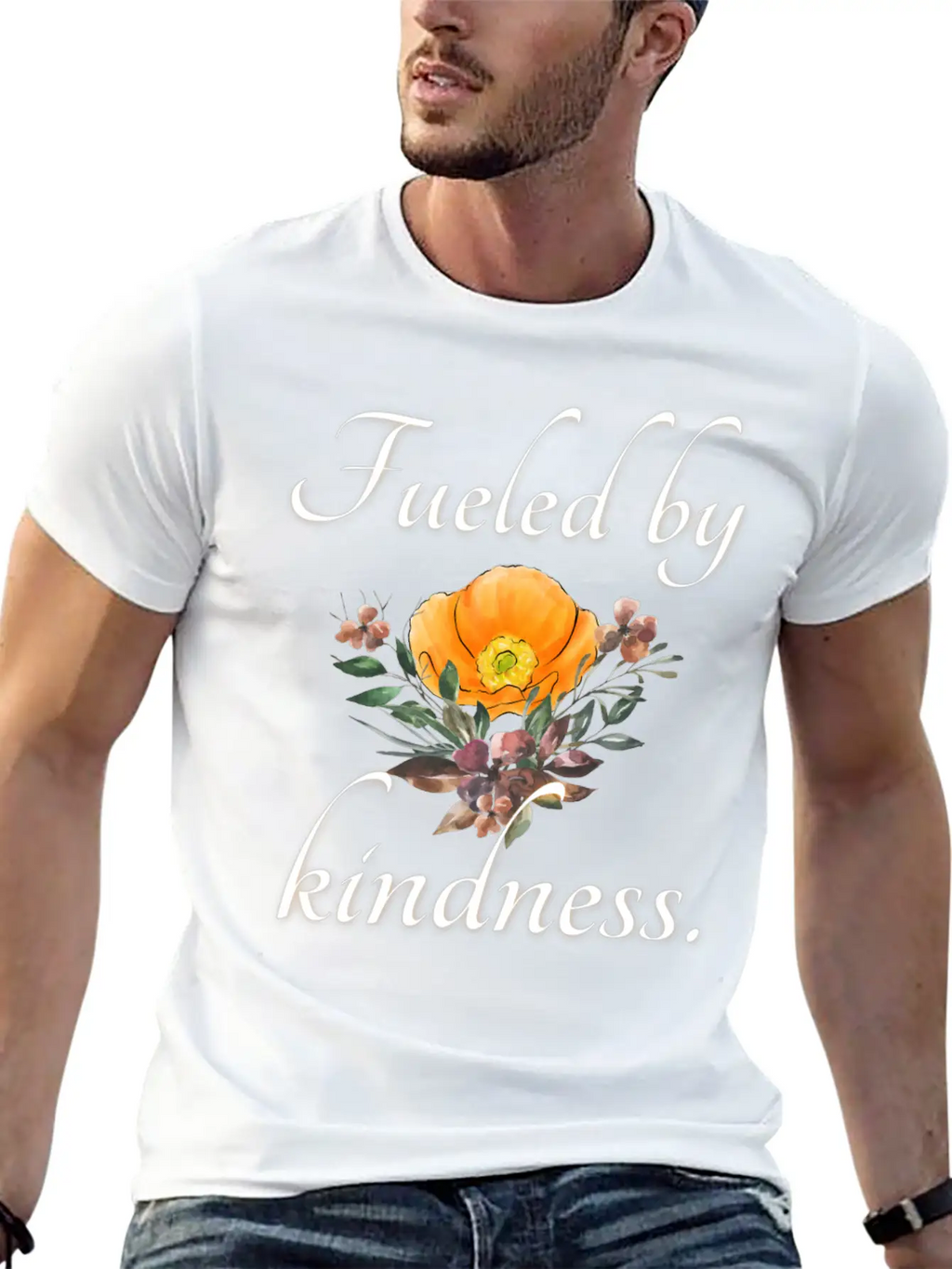 Fueled By Kindness - Inspirational, Motivational Essential Cotton Tee For Daily Outfits – Unisex Style