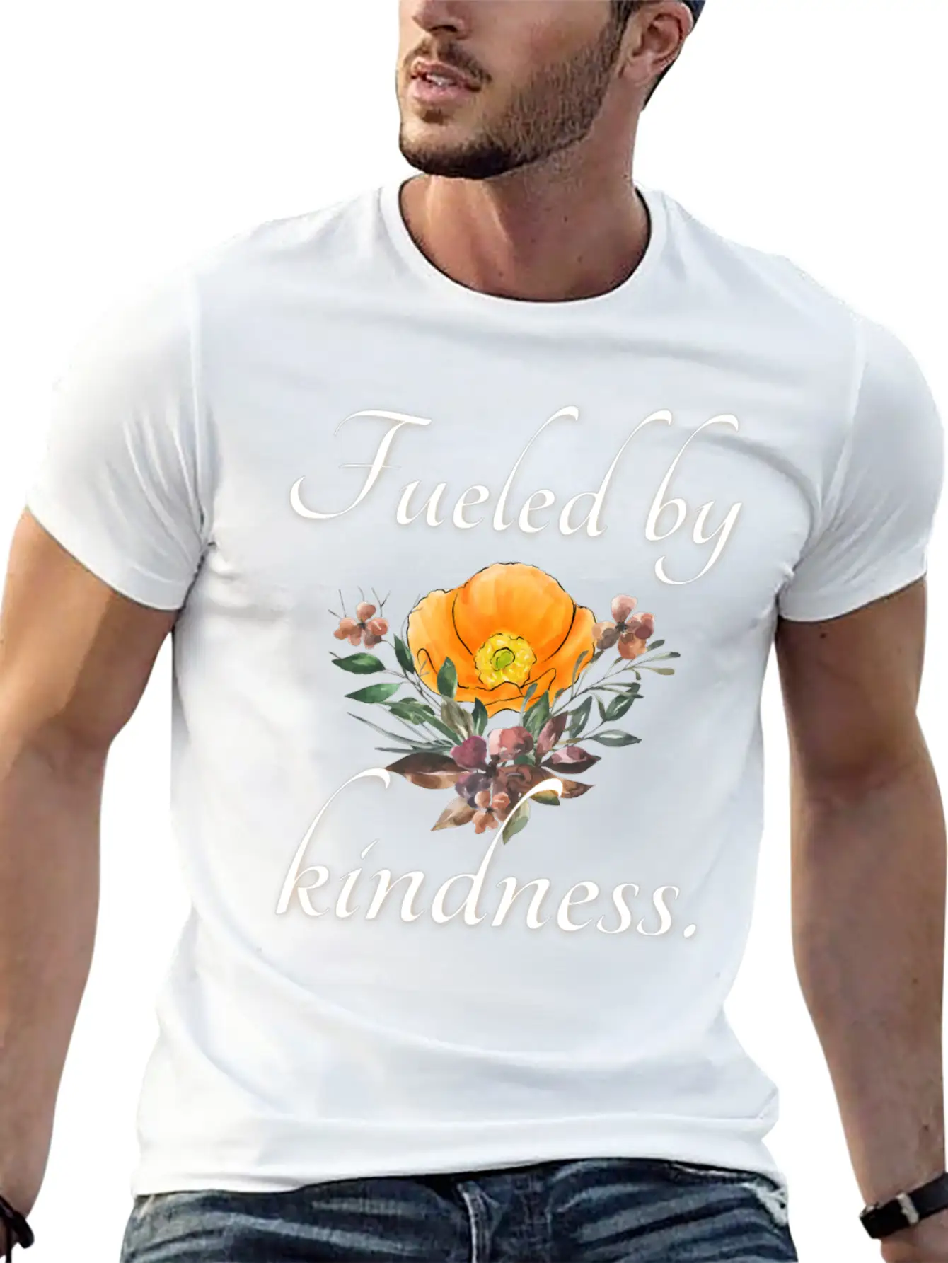 Fueled By Kindness - Inspirational, Motivational Essential Cotton Tee For Daily Outfits – Unisex Style