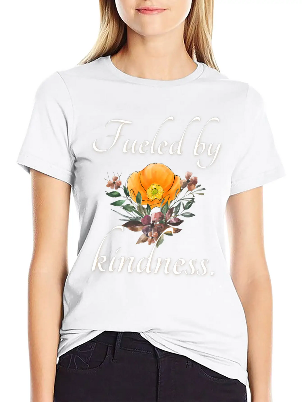 Fueled By Kindness - Inspirational, Motivational Essential Cotton Tee For Daily Outfits – Unisex Style