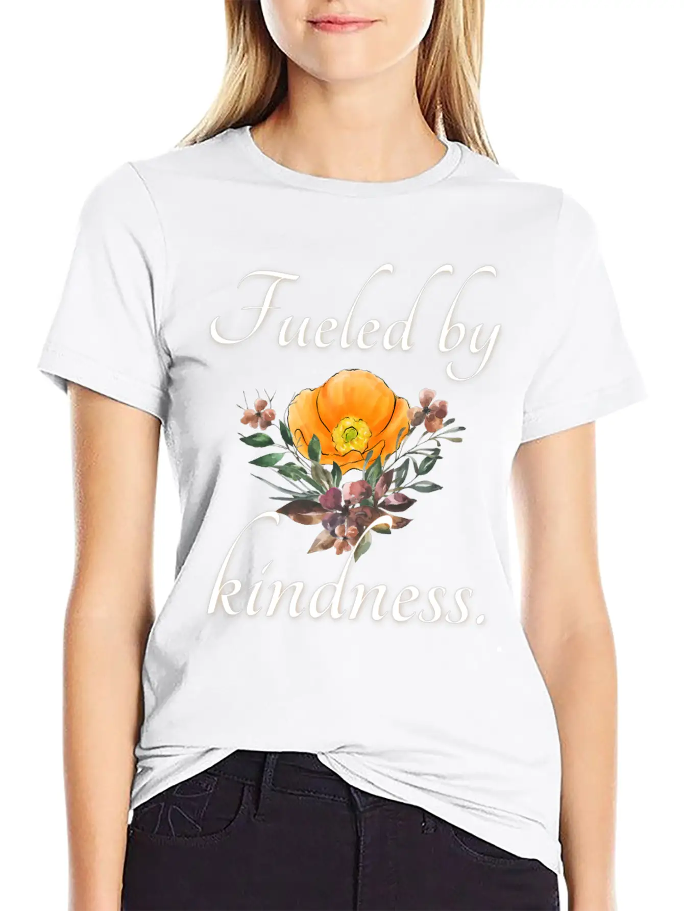 Fueled By Kindness - Inspirational, Motivational Essential Cotton Tee For Daily Outfits – Unisex Style