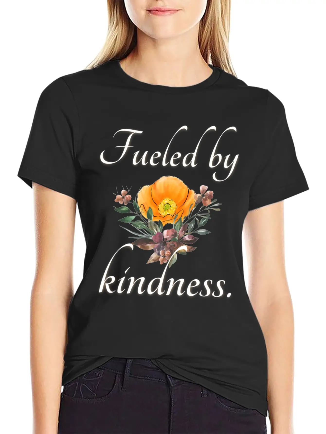 Fueled By Kindness - Inspirational, Motivational Essential Cotton Tee For Daily Outfits – Unisex Style