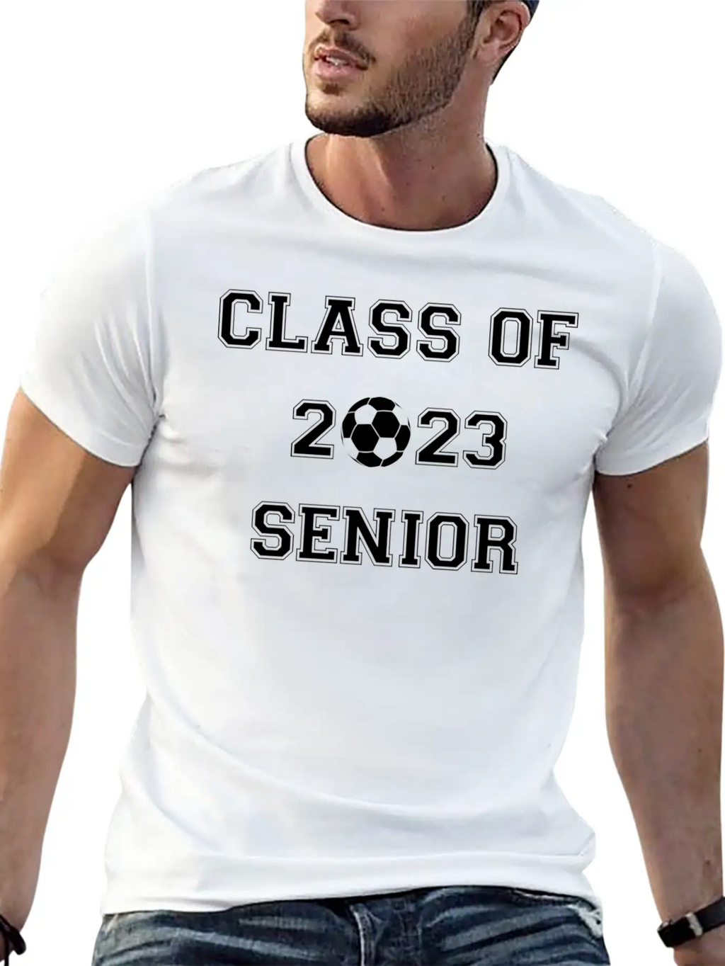 Fun Class Of 2023 Senior High School Soccer Gradua Essential Cotton Tee For Daily Outfits – Unisex Style