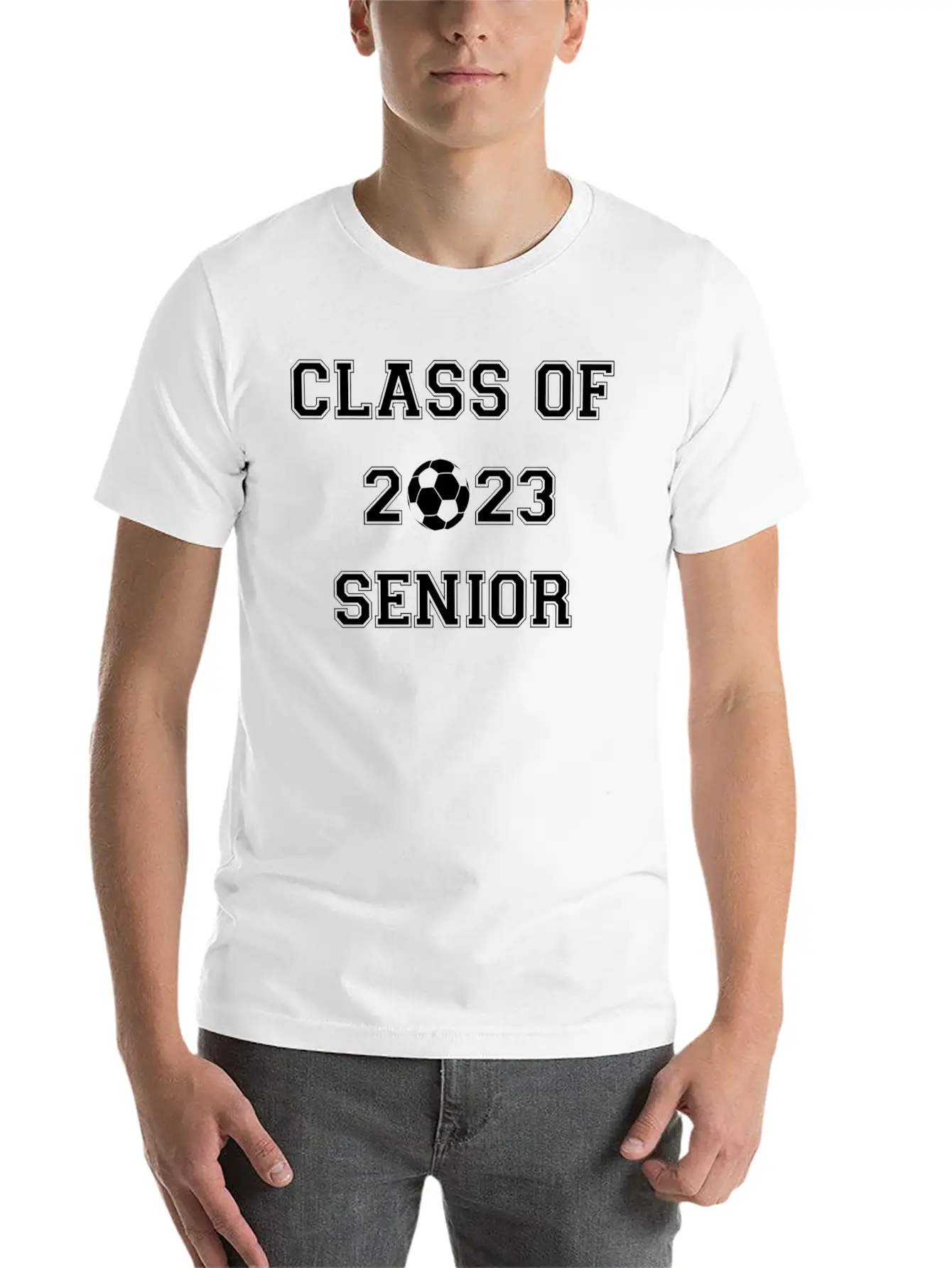 Fun Class Of 2023 Senior High School Soccer Gradua Essential Cotton Tee For Daily Outfits – Unisex Style