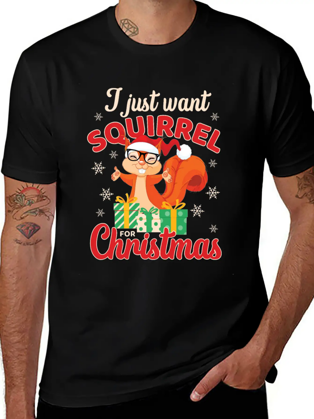 Fun Squirrel Christmas Shirt Festive Holiday Gift Essential Cotton Tee For Daily Outfits – Unisex Style