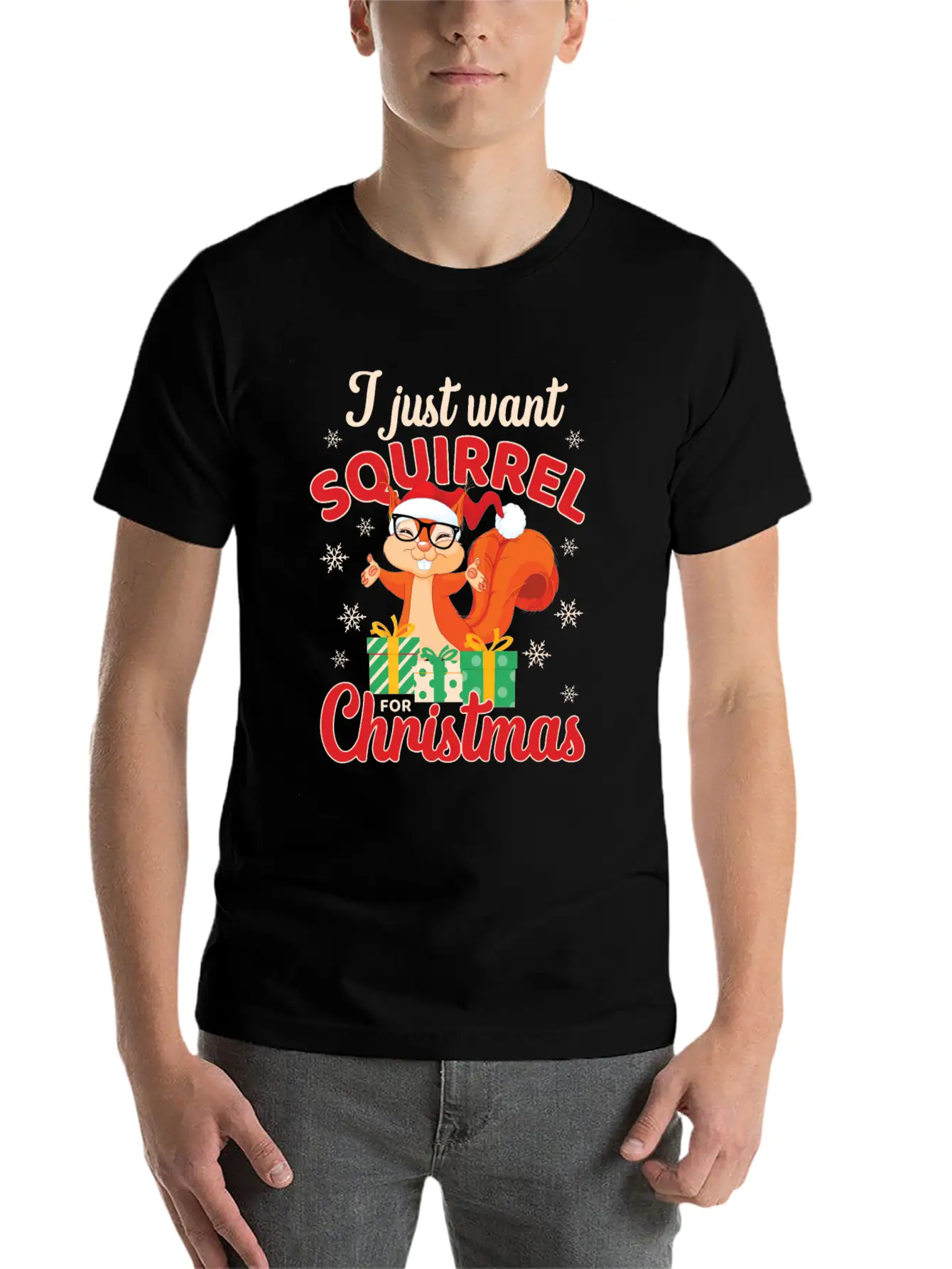Fun Squirrel Christmas Shirt Festive Holiday Gift Essential Cotton Tee For Daily Outfits – Unisex Style