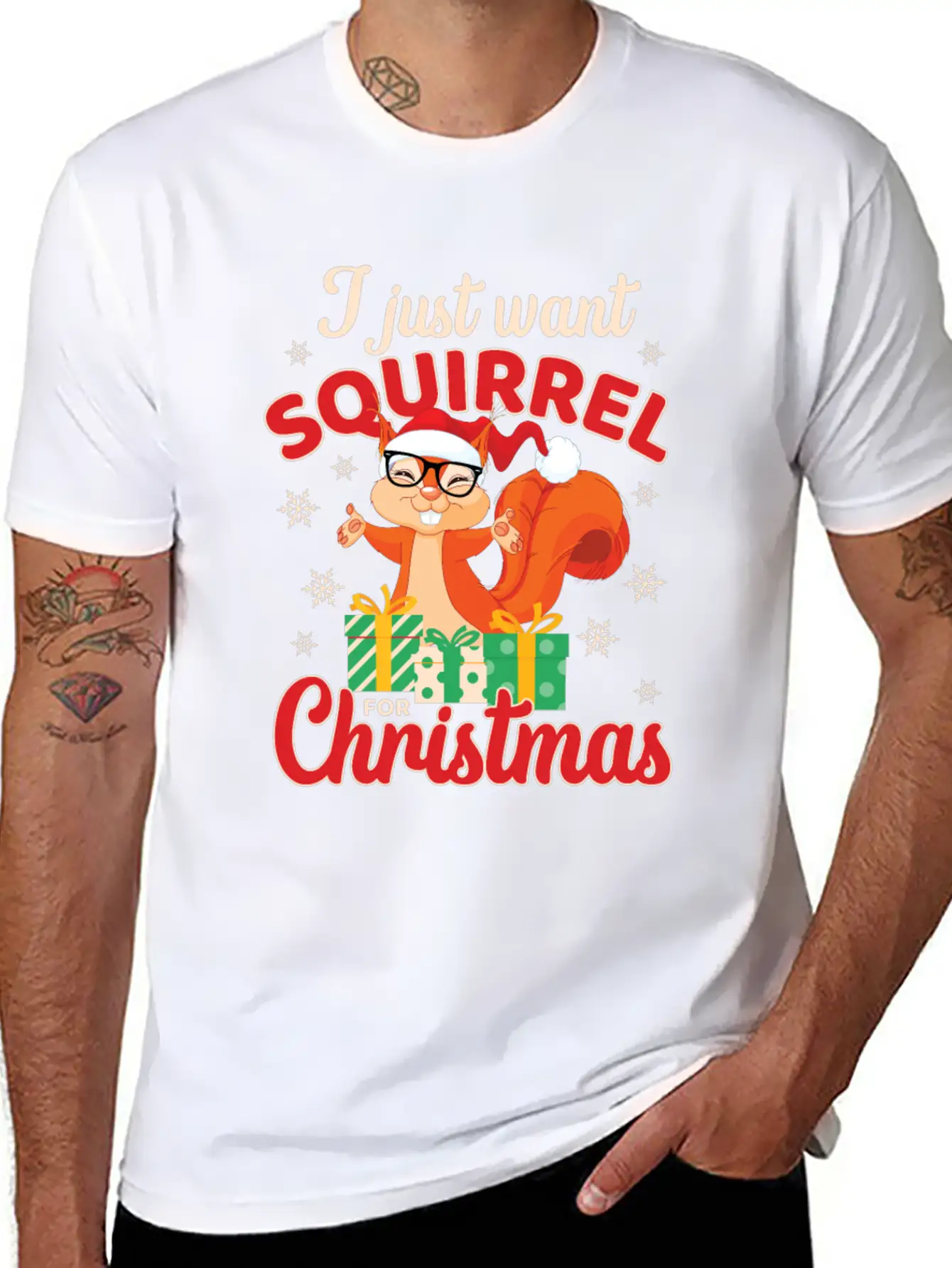 Fun Squirrel Christmas Shirt Festive Holiday Gift Essential Cotton Tee For Daily Outfits – Unisex Style