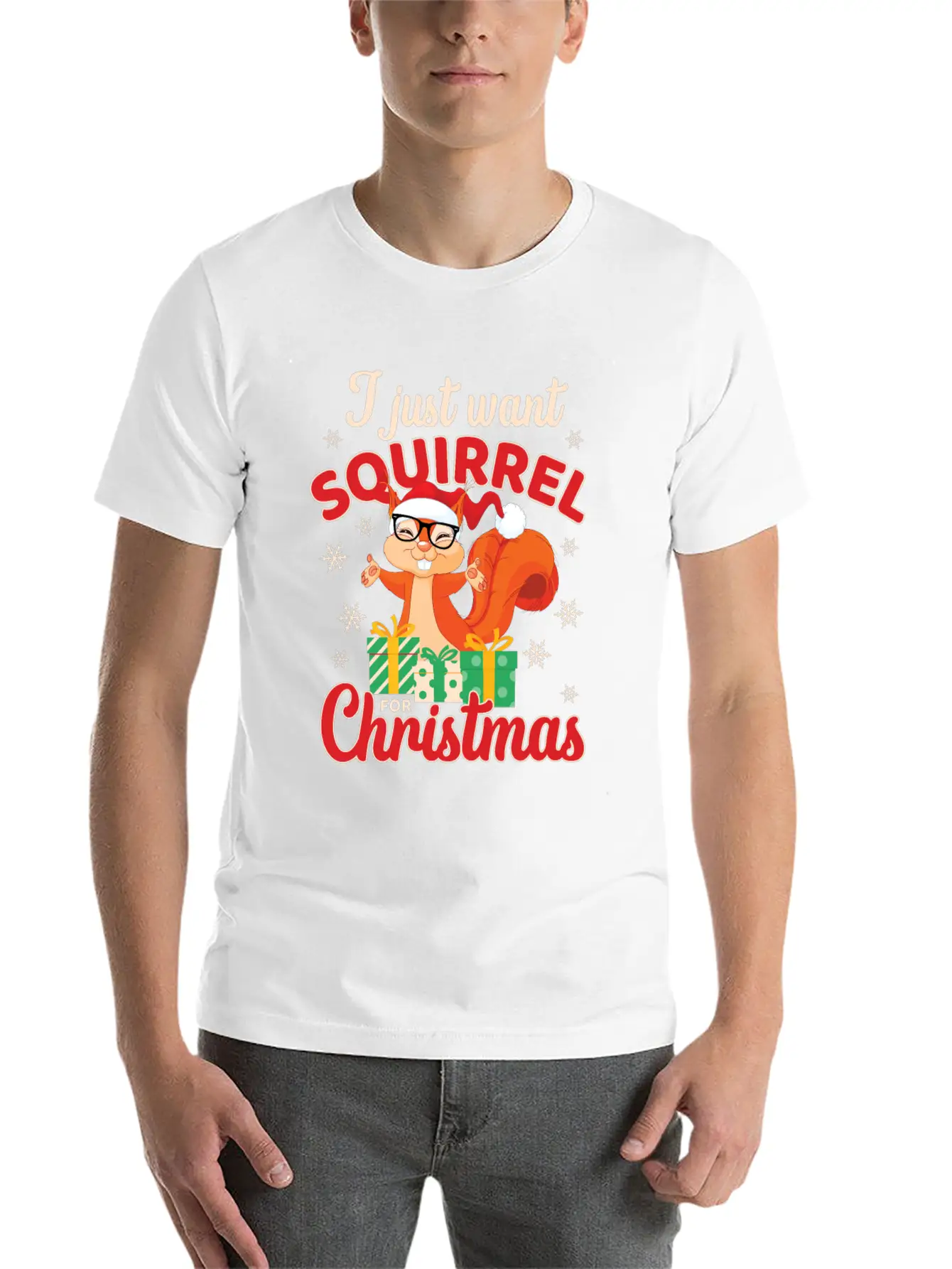 Fun Squirrel Christmas Shirt Festive Holiday Gift Essential Cotton Tee For Daily Outfits – Unisex Style