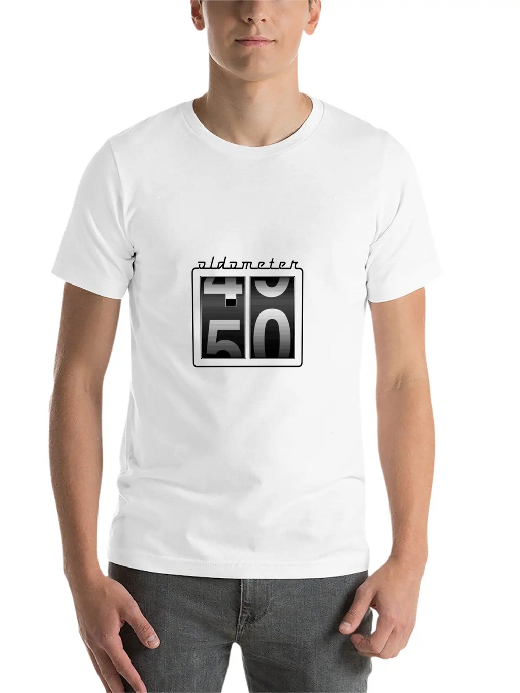 Funny 50Th Birthday Gift Men Women Oldometer 4950 Modern Fit Casual T-Shirt – Clean And Versatile Design