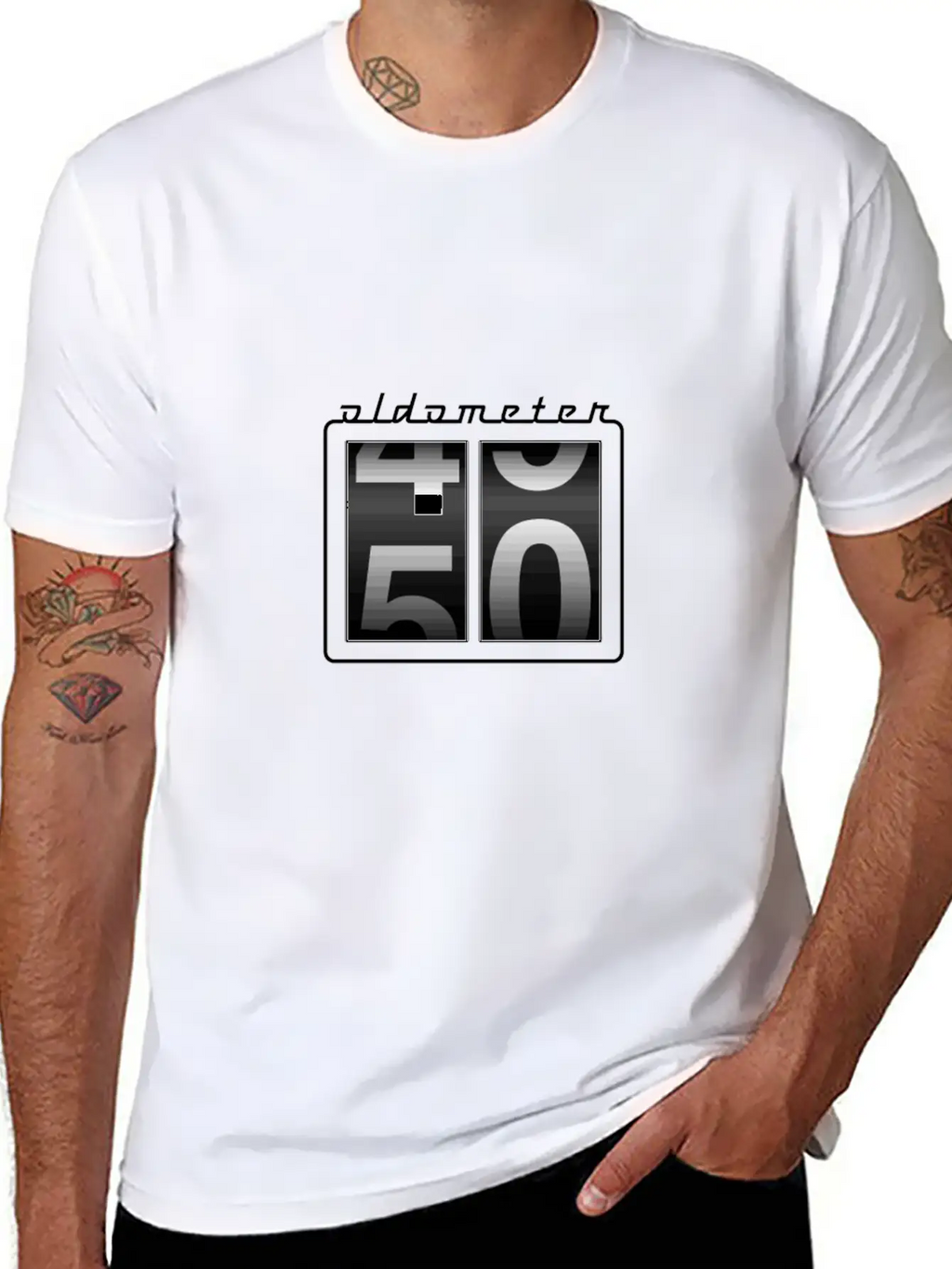 Funny 50Th Birthday Gift Men Women Oldometer 4950 Modern Fit Casual T-Shirt – Clean And Versatile Design