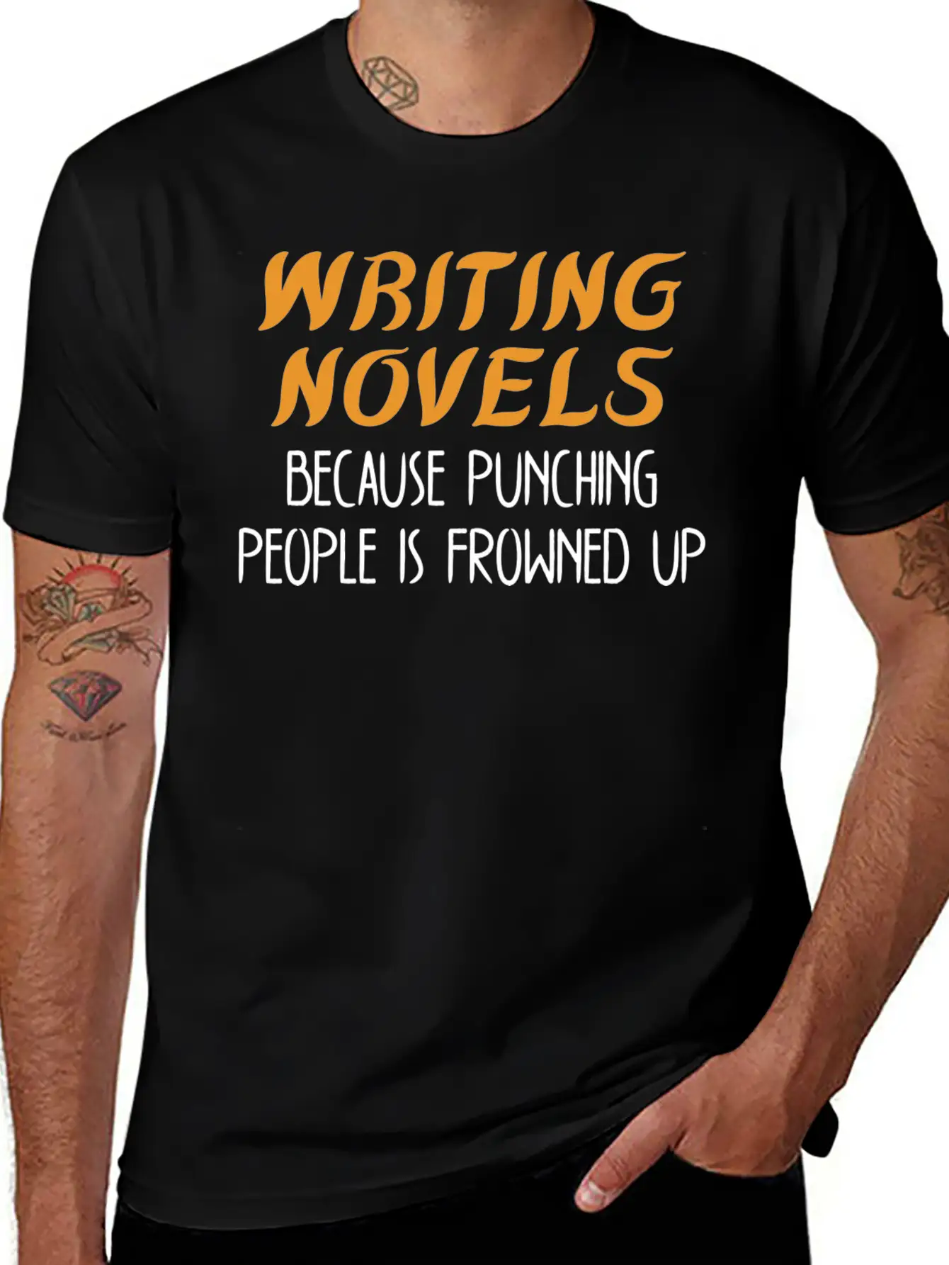 Funny Author Gift Writer Writing Novels Stylish Everyday T-Shirt – Unisex Basic Cotton Tee