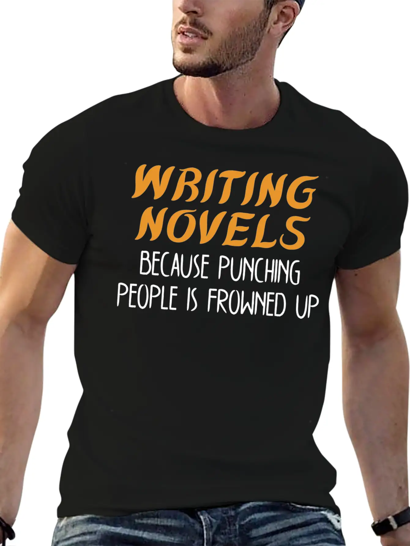 Funny Author Gift Writer Writing Novels Stylish Everyday T-Shirt – Unisex Basic Cotton Tee