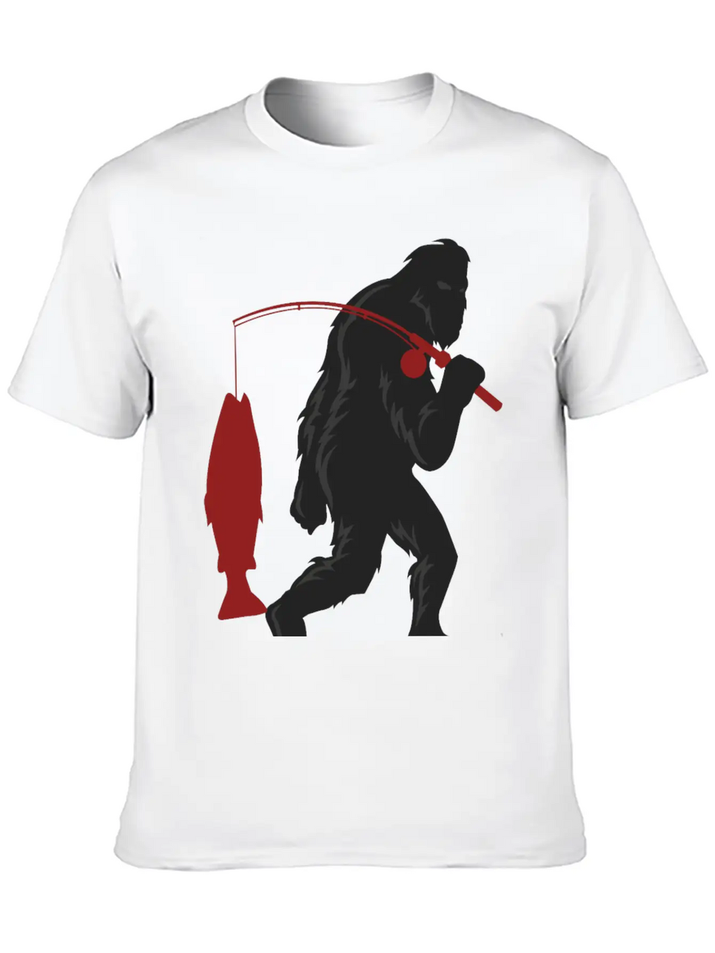 Funny Bigfoot Pole Rod Fishing Fish Sasquatch Gift Classic Cotton Tee – Unisex Comfort For Any Season