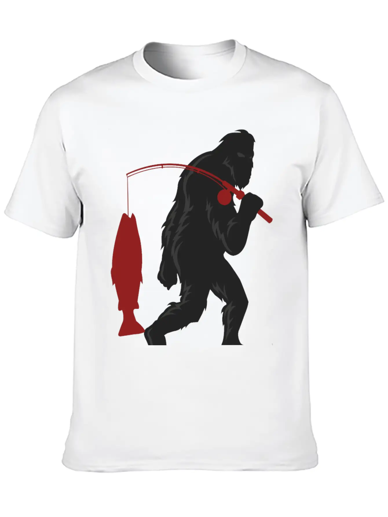 Funny Bigfoot Pole Rod Fishing Fish Sasquatch Gift Classic Cotton Tee – Unisex Comfort For Any Season