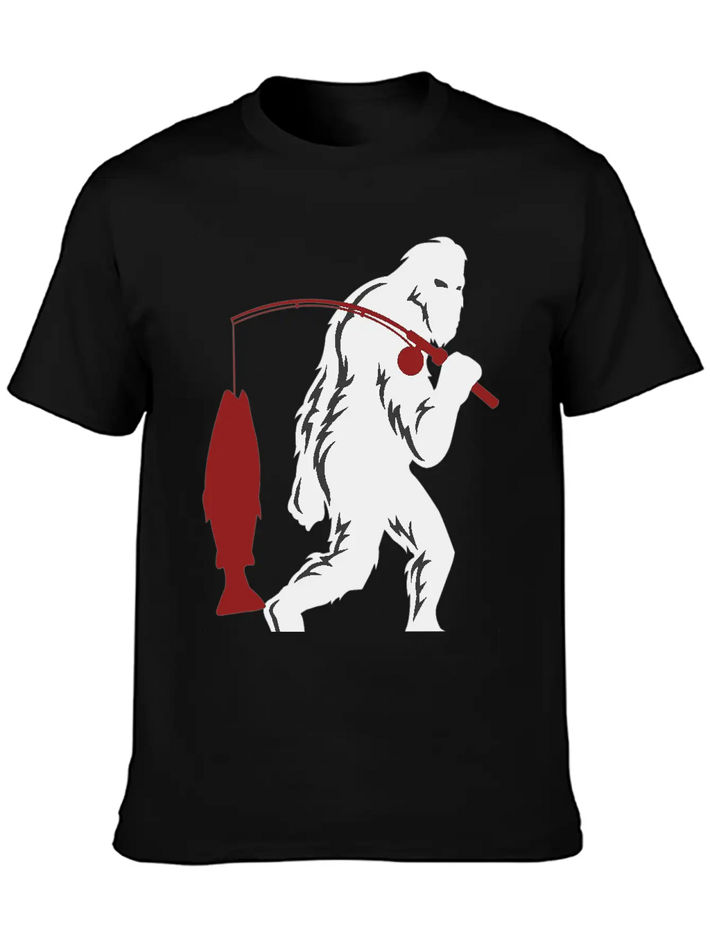 Funny Bigfoot Pole Rod Fishing Fish Sasquatch Gift Classic Cotton Tee – Unisex Comfort For Any Season