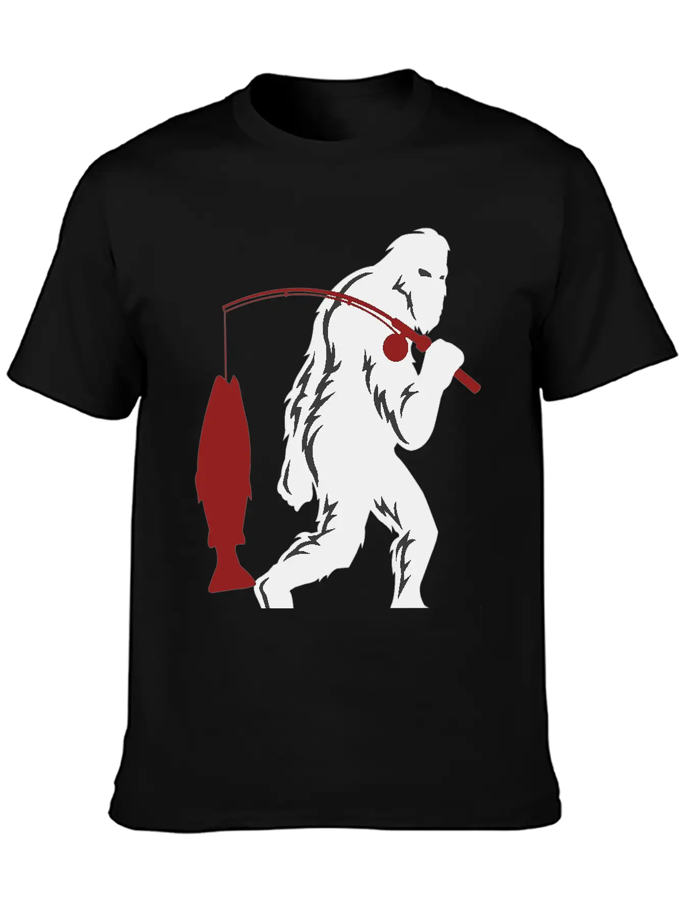 Funny Bigfoot Pole Rod Fishing Fish Sasquatch Gift Classic Cotton Tee – Unisex Comfort For Any Season