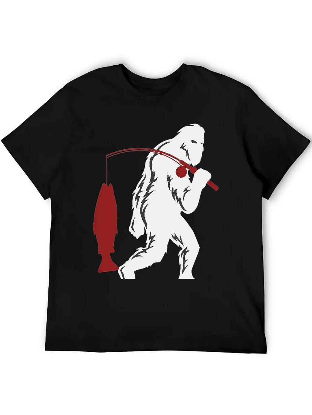 Funny Bigfoot Pole Rod Fishing Fish Sasquatch Gift Classic Cotton Tee – Unisex Comfort For Any Season
