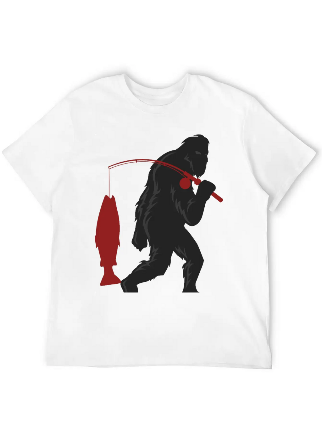 Funny Bigfoot Pole Rod Fishing Fish Sasquatch Gift Classic Cotton Tee – Unisex Comfort For Any Season