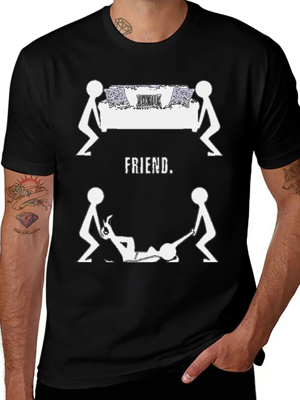 Funny Body Friend Best Logo Stylish Everyday T-Shirt – Unisex Basic Cotton Tee