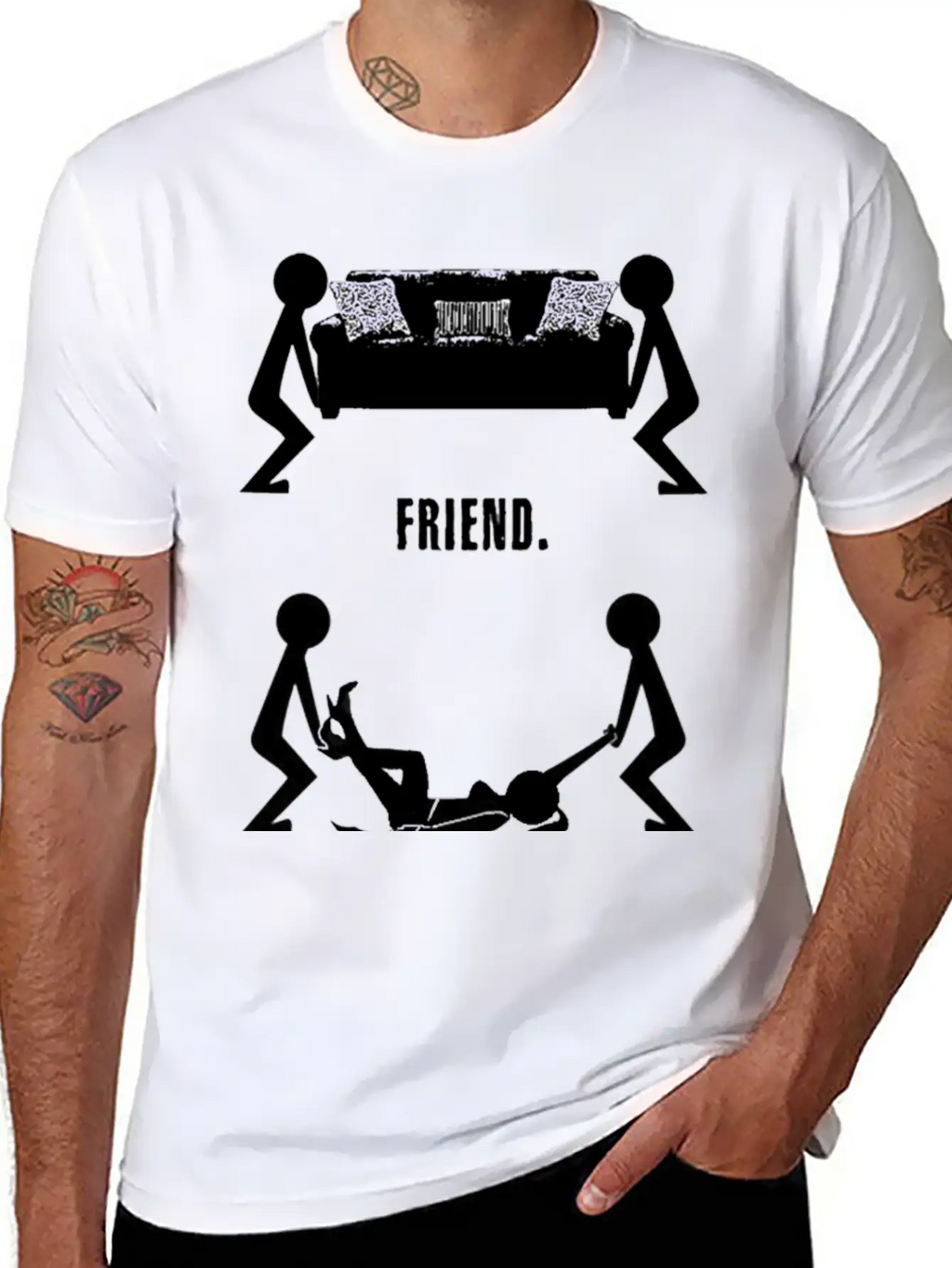 Funny Body Friend Best Logo Stylish Everyday T-Shirt – Unisex Basic Cotton Tee