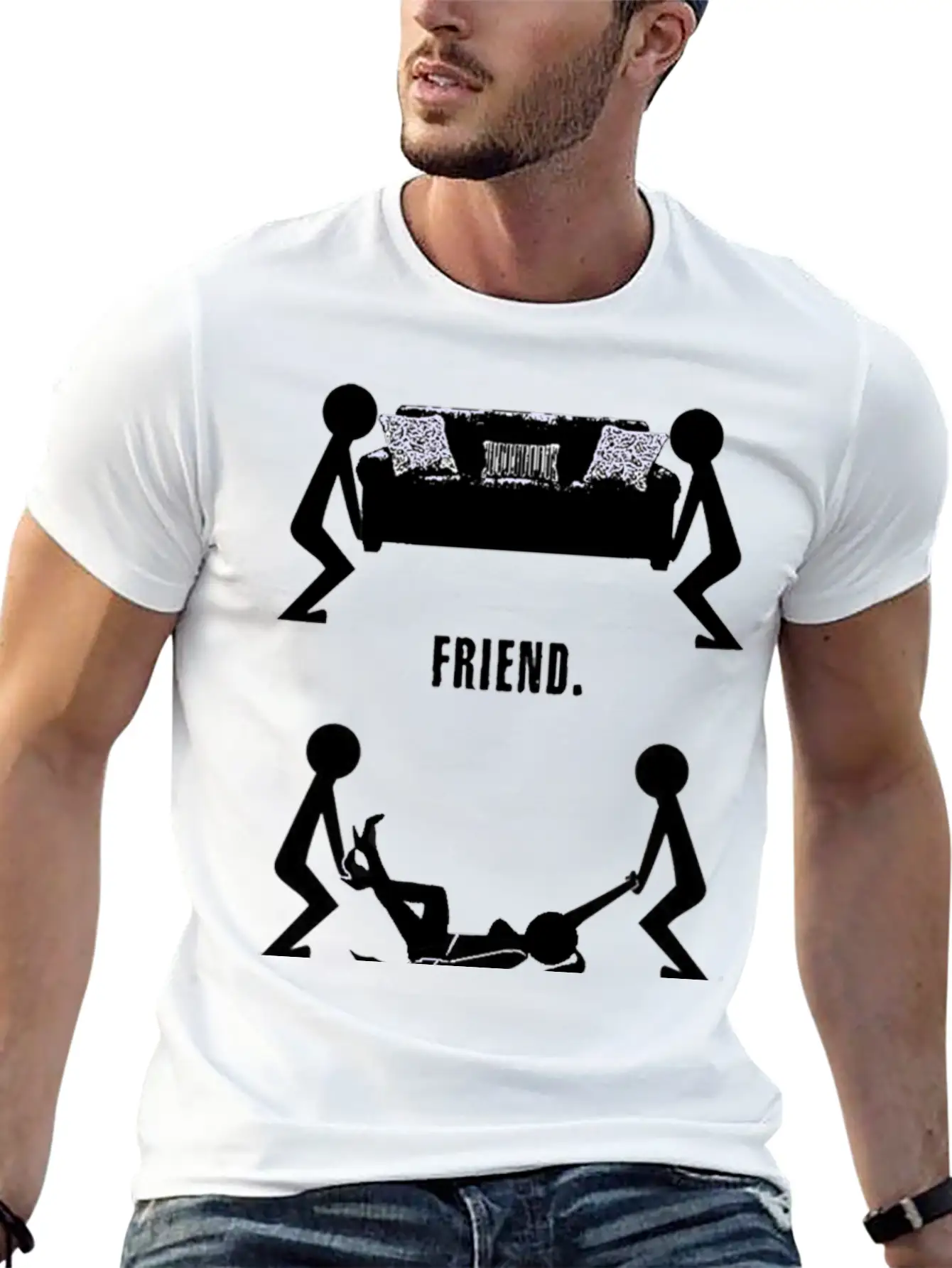 Funny Body Friend Best Logo Stylish Everyday T-Shirt – Unisex Basic Cotton Tee
