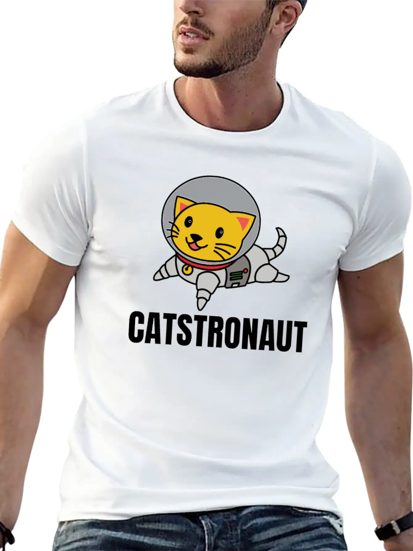 Funny Cat Astronaut Catstronaut Space Cat Design Classic Cotton Tee – Unisex Comfort For Any Season