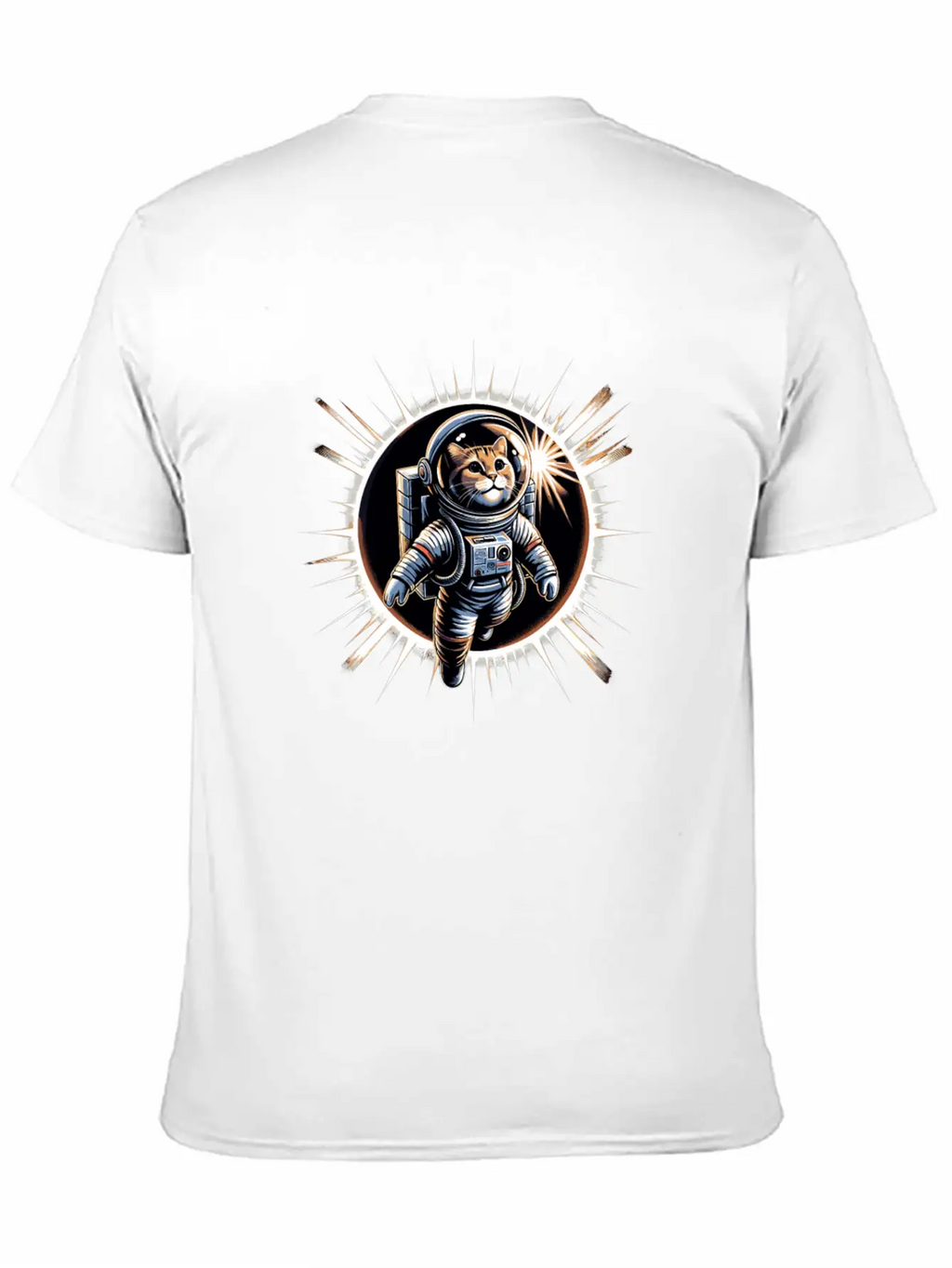 Funny Cat Astronaut Total Solar Eclipse 2024 Relaxed Everyday Tee – Lightweight And Durable Cotton