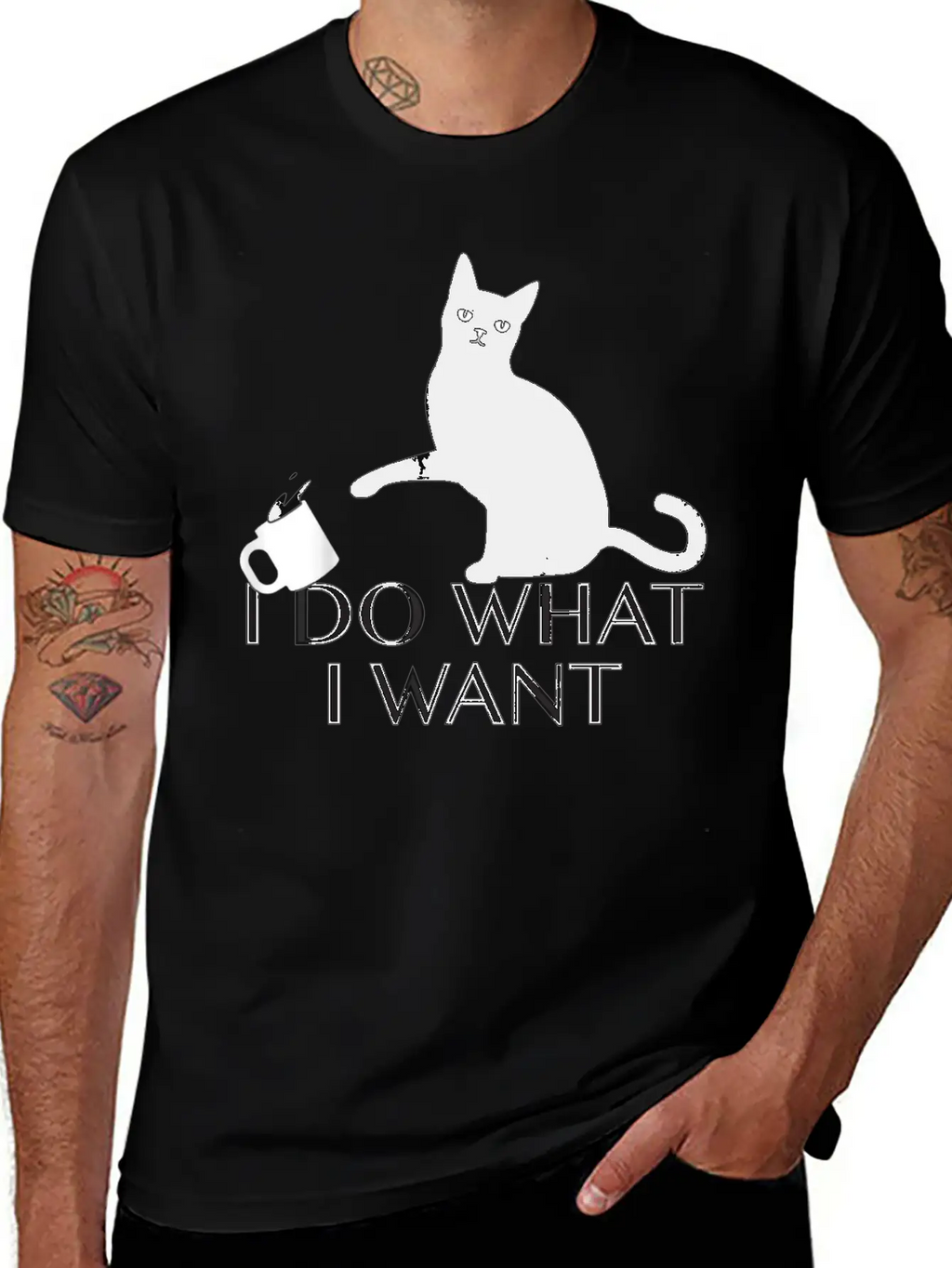 Funny Cat Personality Shirt I Do What I Want Breathable Graphic T-Shirt – Perfect For Casual Days