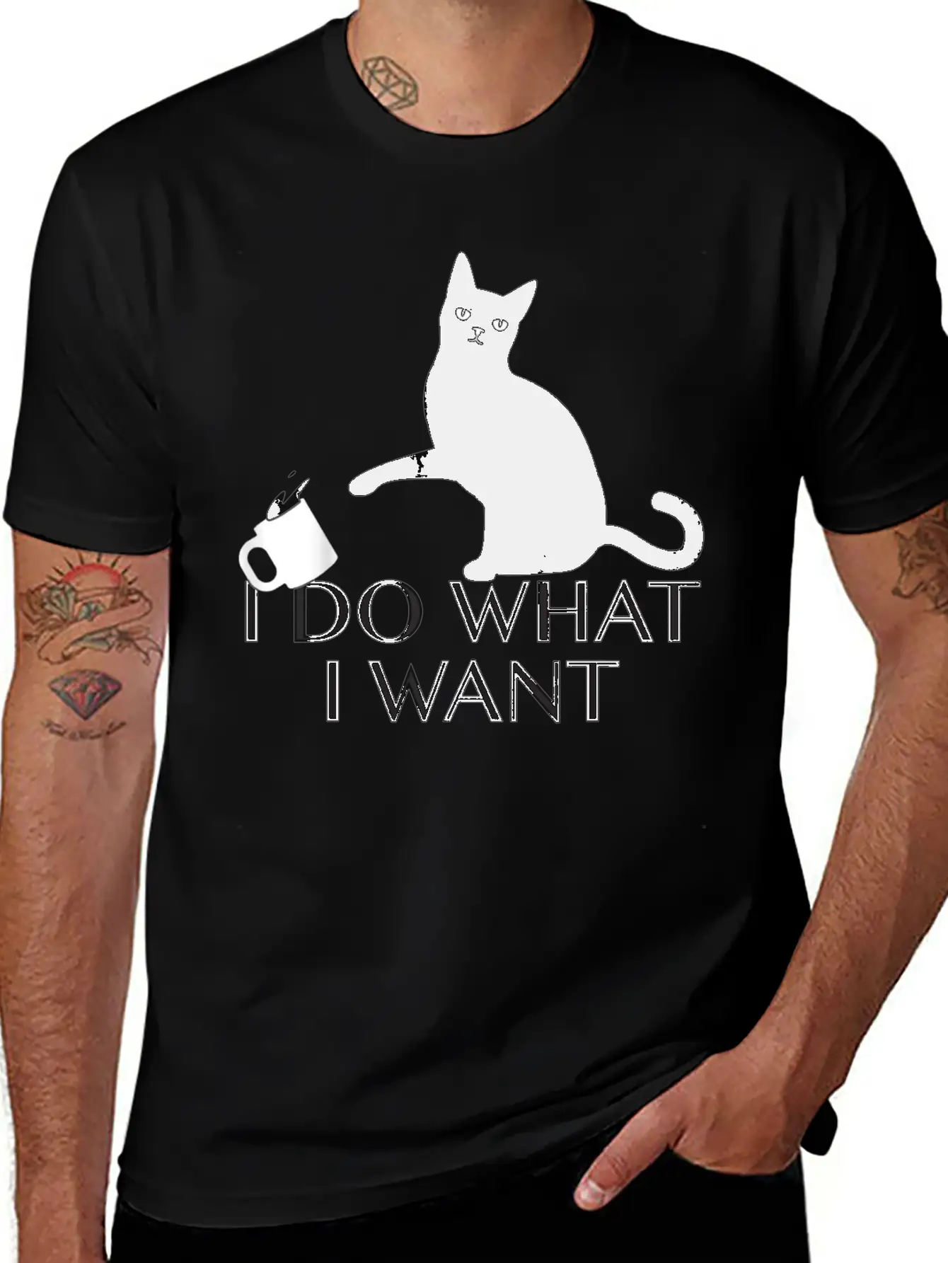 Funny Cat Personality Shirt I Do What I Want Breathable Graphic T-Shirt – Perfect For Casual Days