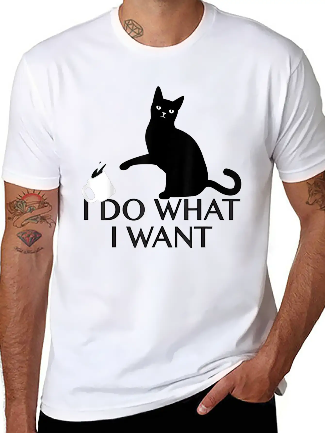 Funny Cat Personality Shirt I Do What I Want Breathable Graphic T-Shirt – Perfect For Casual Days