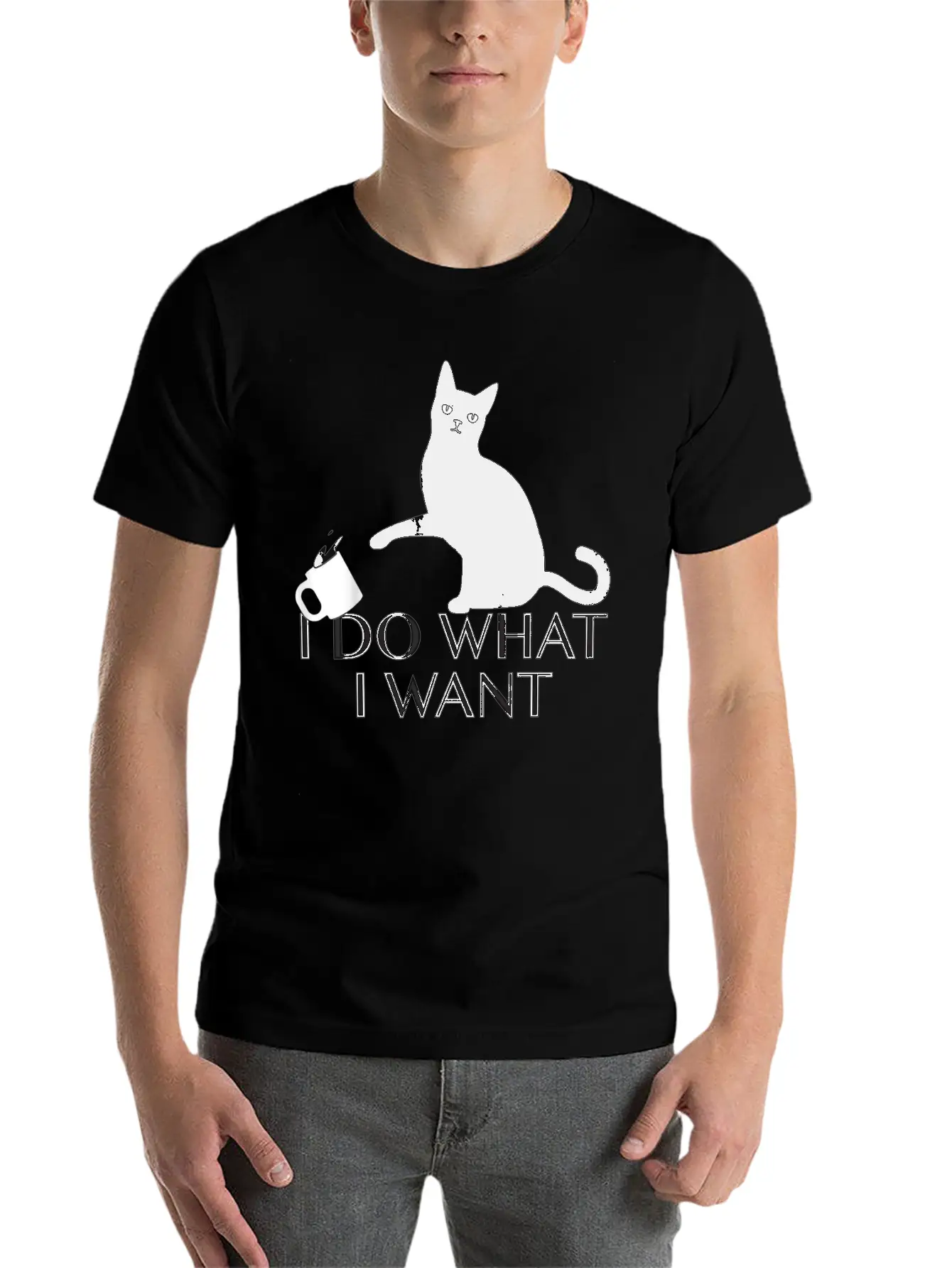 Funny Cat Personality Shirt I Do What I Want Breathable Graphic T-Shirt – Perfect For Casual Days