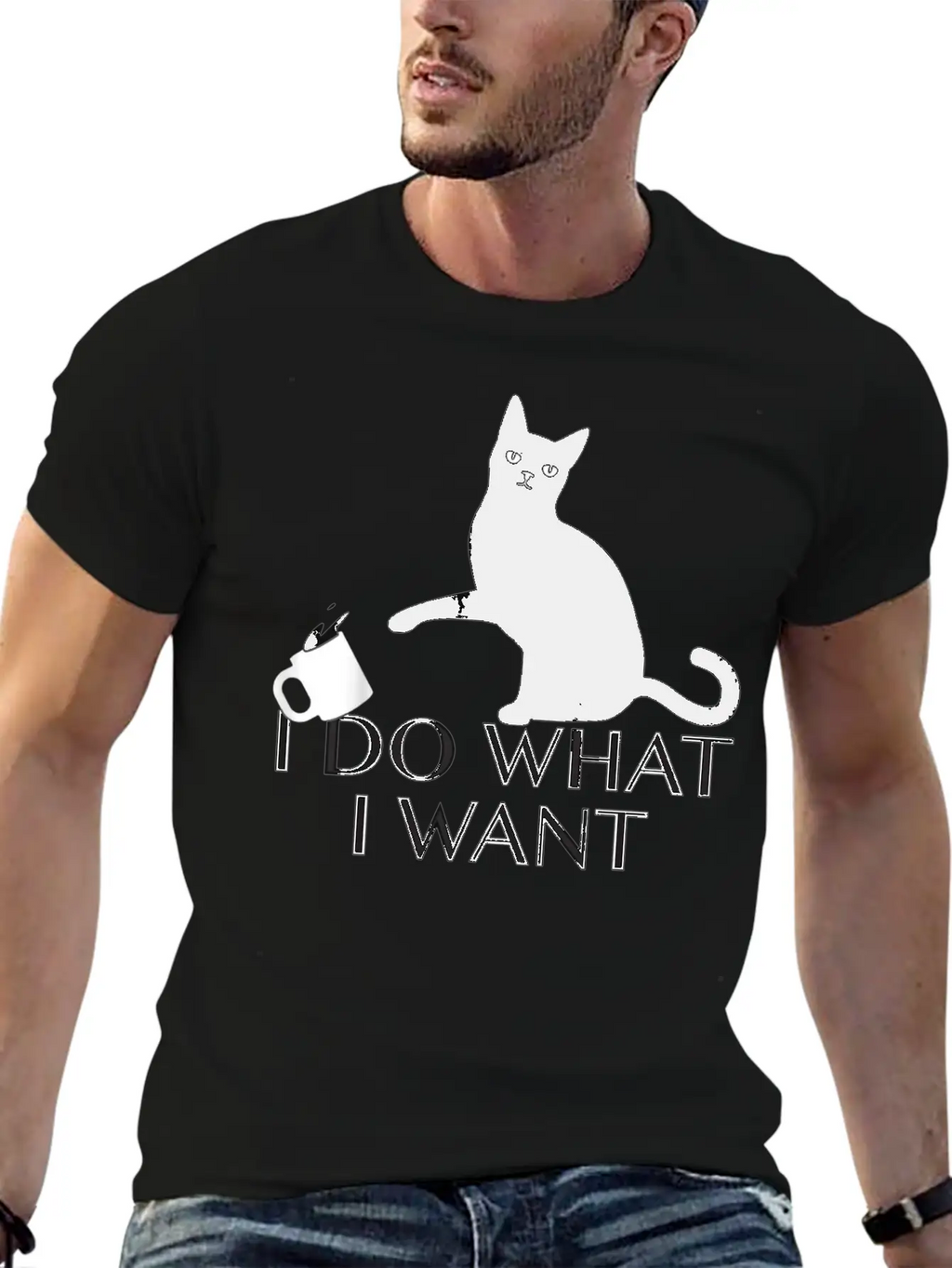 Funny Cat Personality Shirt I Do What I Want Breathable Graphic T-Shirt – Perfect For Casual Days