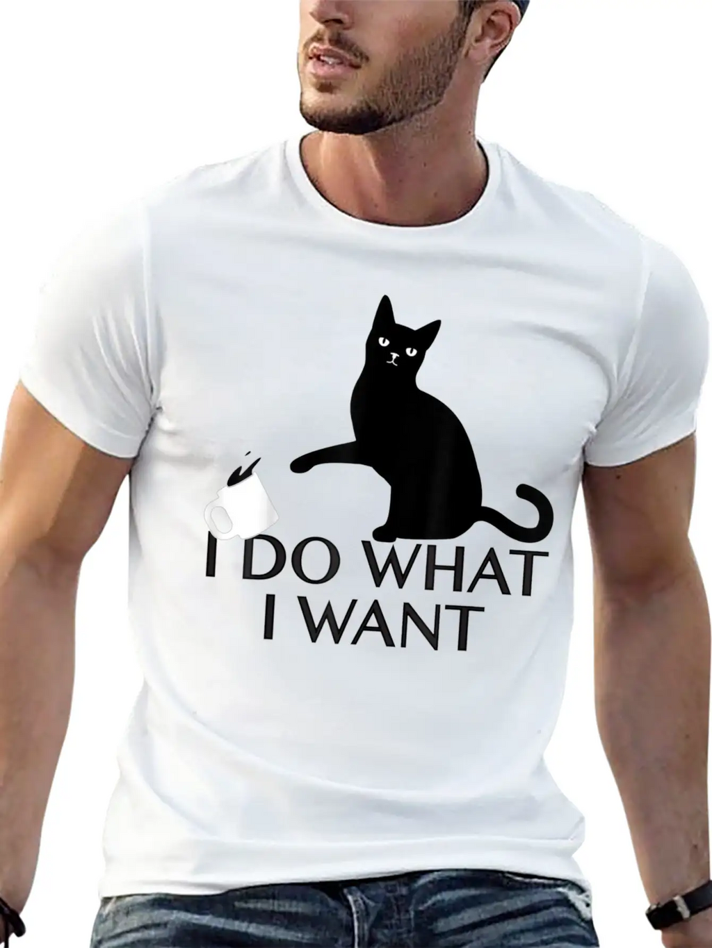 Funny Cat Personality Shirt I Do What I Want Breathable Graphic T-Shirt – Perfect For Casual Days