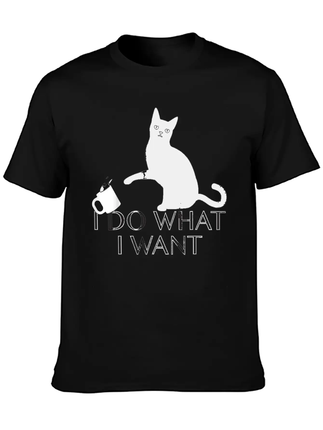 Funny Cat Personality Shirt I Do What I Want Breathable Graphic T-Shirt – Perfect For Casual Days