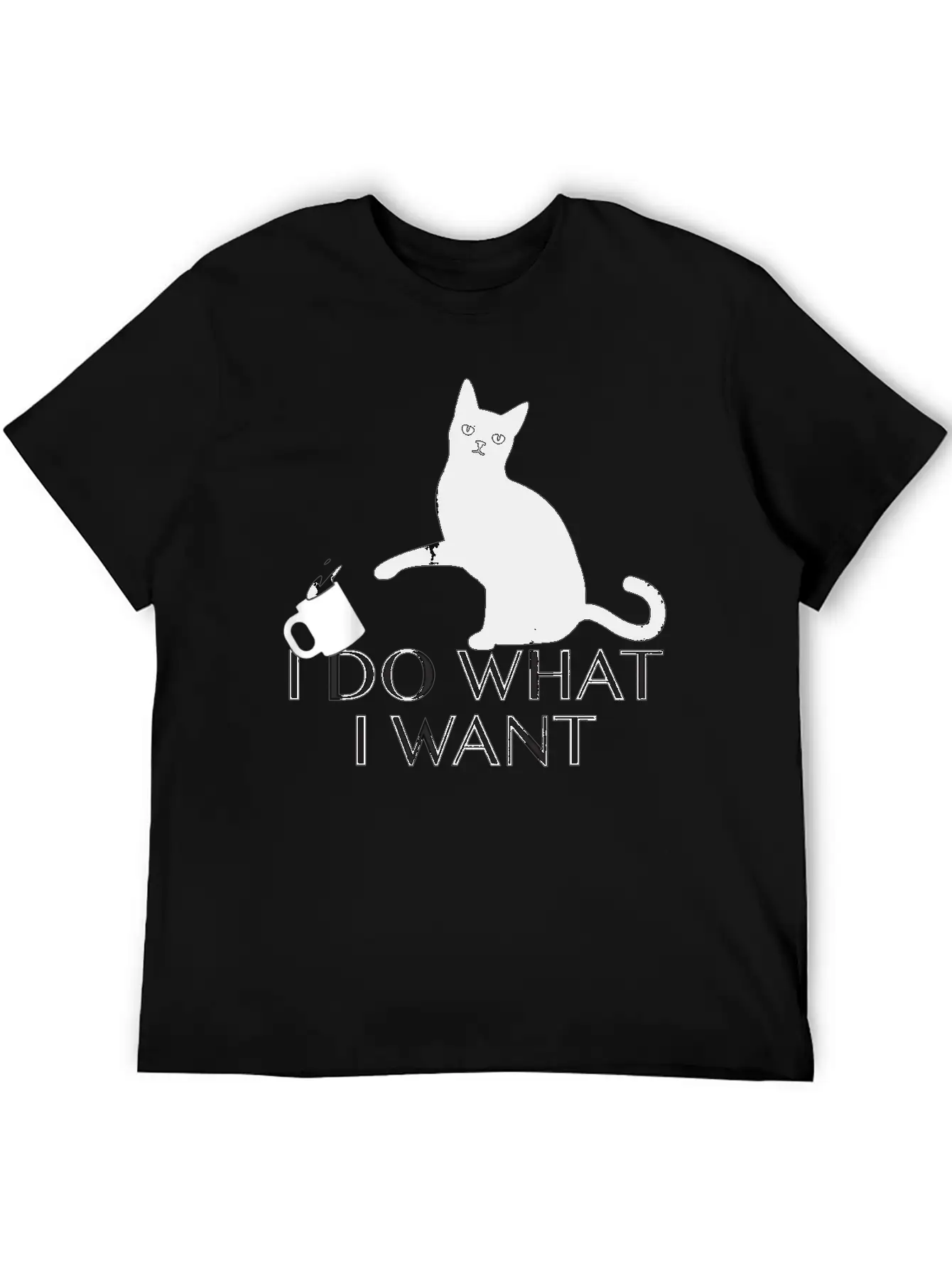 Funny Cat Personality Shirt I Do What I Want Breathable Graphic T-Shirt – Perfect For Casual Days