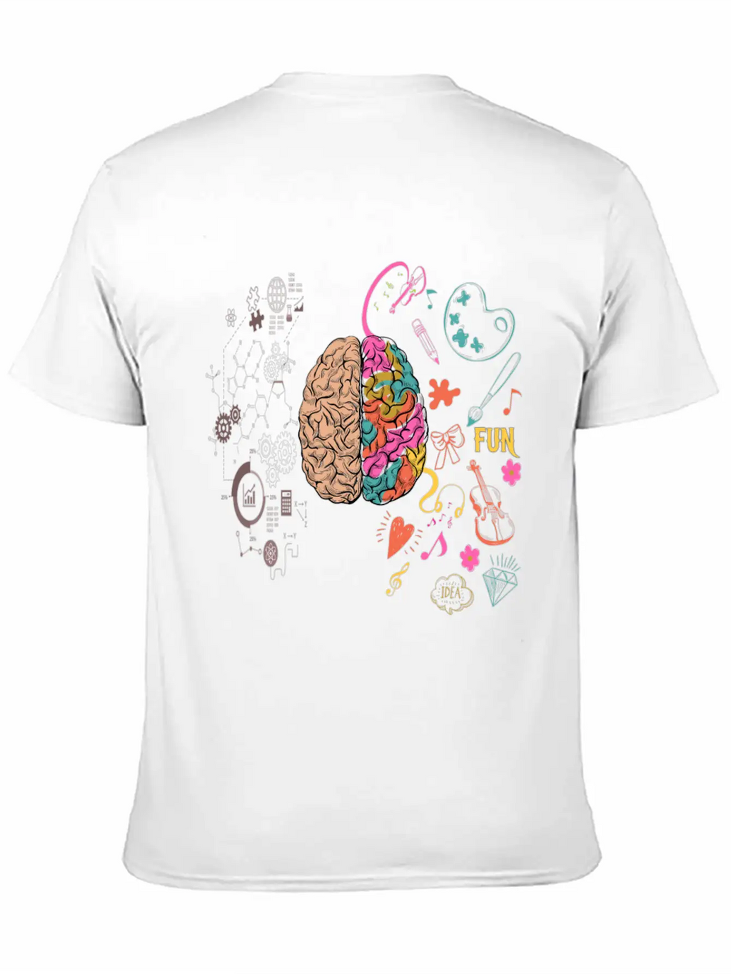 Funny Colorful Brain T-Shirt Breathable Graphic T-Shirt – Perfect For Casual Days