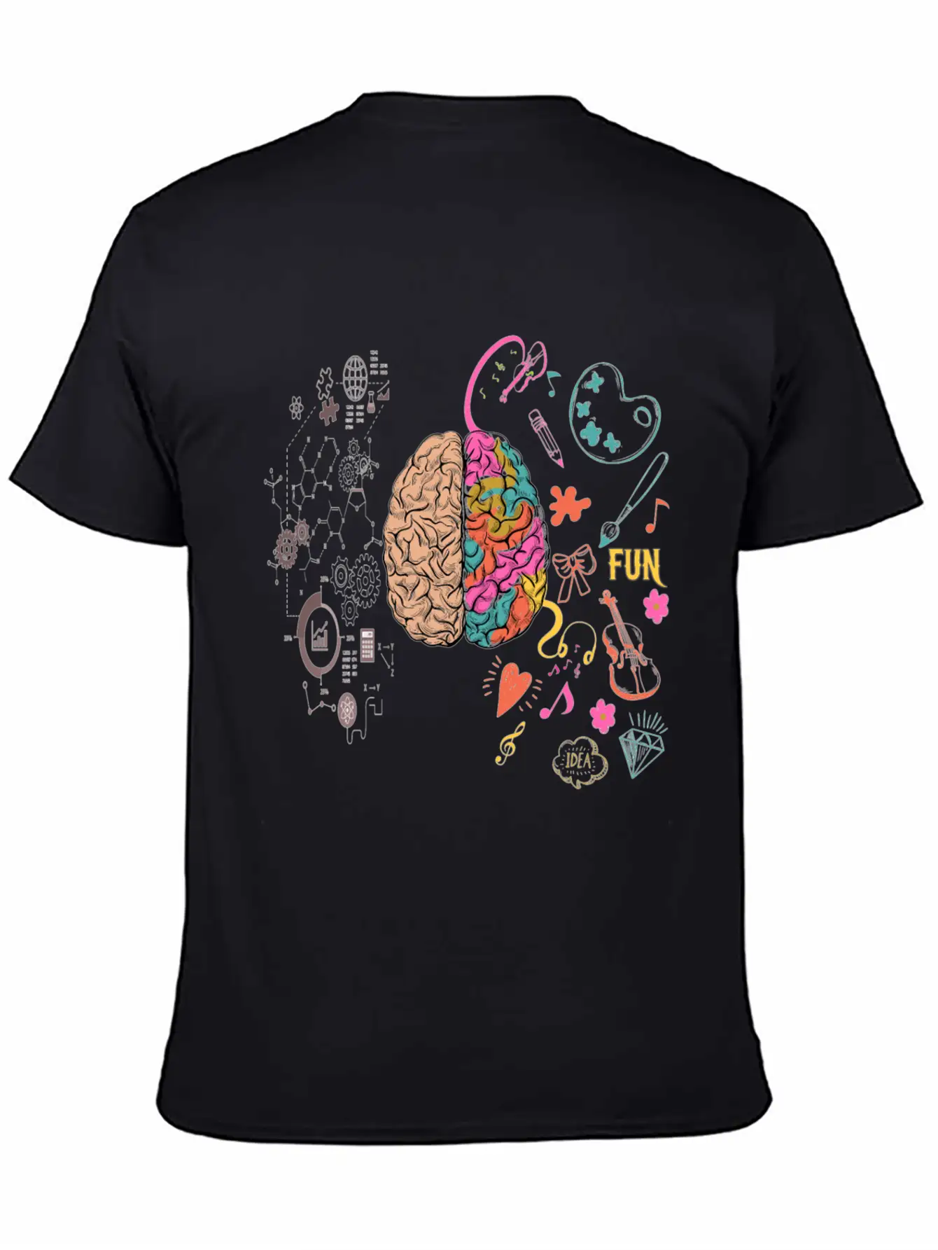 Funny Colorful Brain T-Shirt Breathable Graphic T-Shirt – Perfect For Casual Days