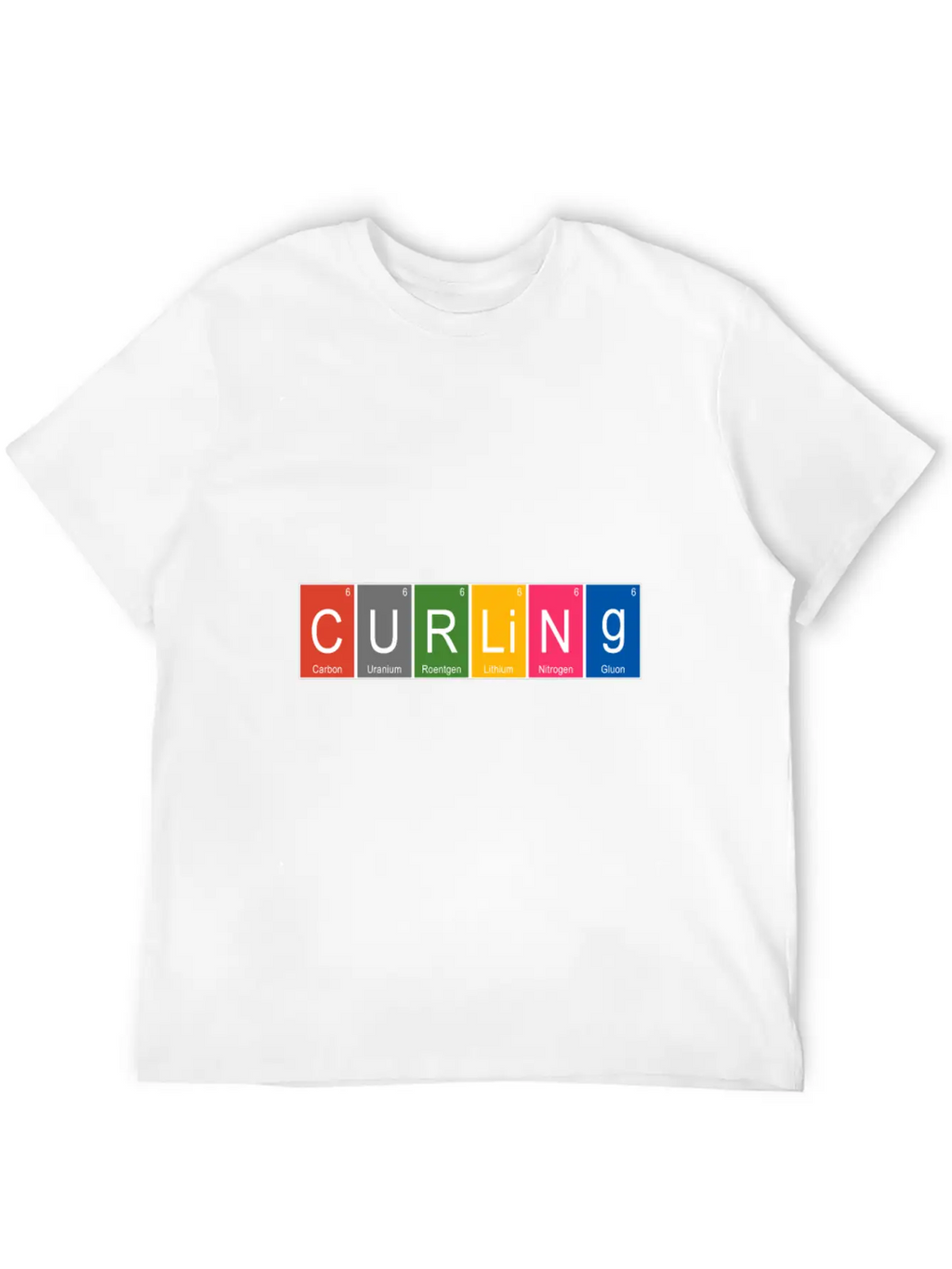 Funny Curling Periodic Elements Nerd Curling Stone Breathable Graphic T-Shirt – Perfect For Casual Days