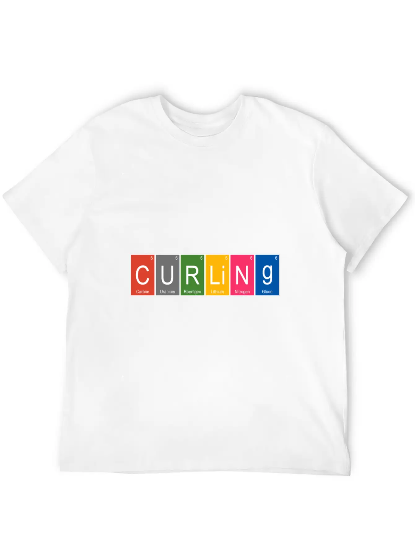 Funny Curling Periodic Elements Nerd Curling Stone Breathable Graphic T-Shirt – Perfect For Casual Days
