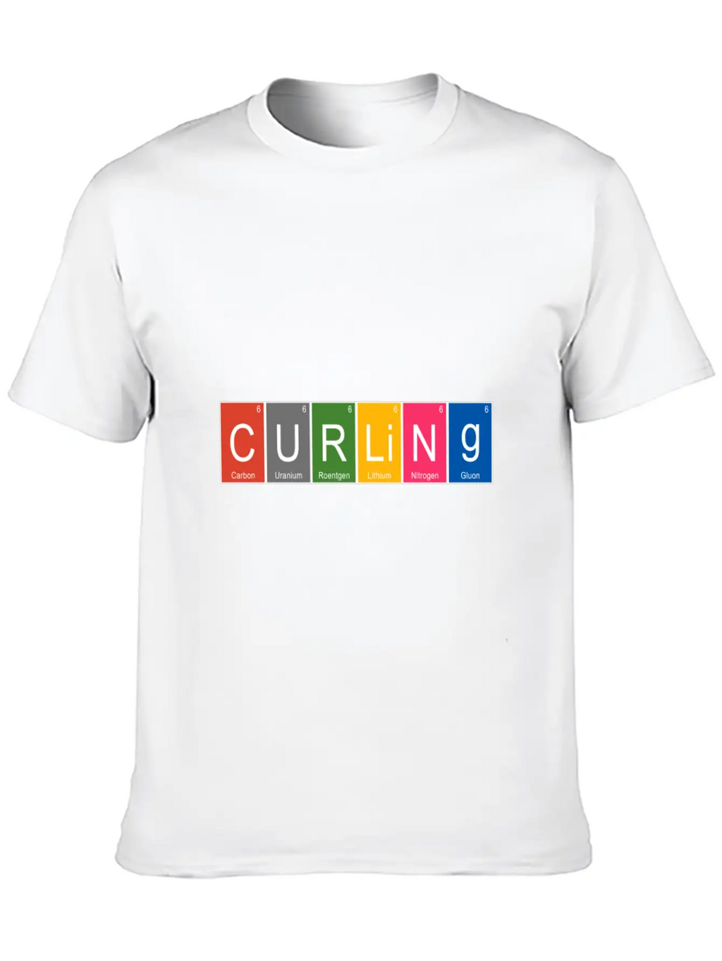 Funny Curling Periodic Elements Nerd Curling Stone Breathable Graphic T-Shirt – Perfect For Casual Days
