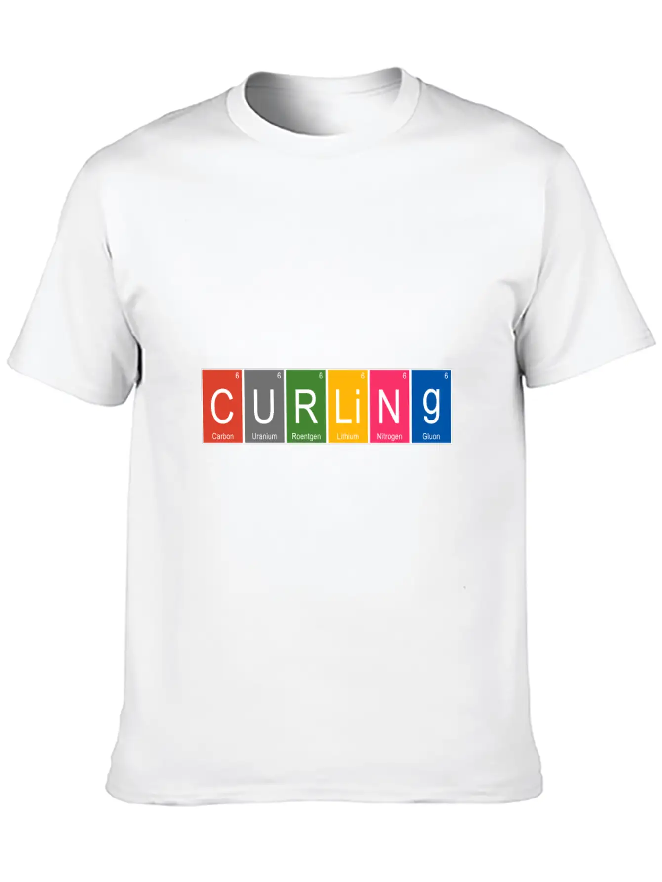 Funny Curling Periodic Elements Nerd Curling Stone Breathable Graphic T-Shirt – Perfect For Casual Days