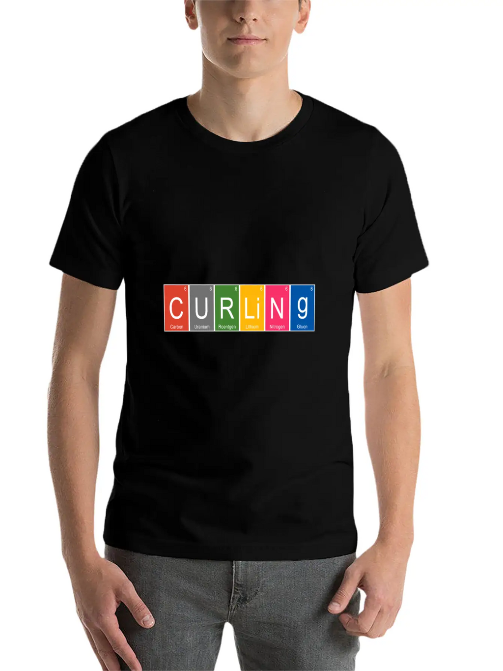 Funny Curling Periodic Elements Nerd Curling Stone Breathable Graphic T-Shirt – Perfect For Casual Days