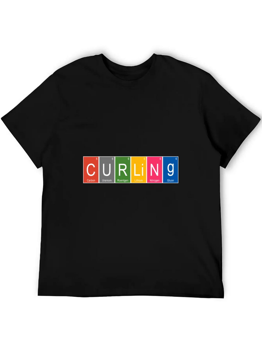 Funny Curling Periodic Elements Nerd Curling Stone Breathable Graphic T-Shirt – Perfect For Casual Days