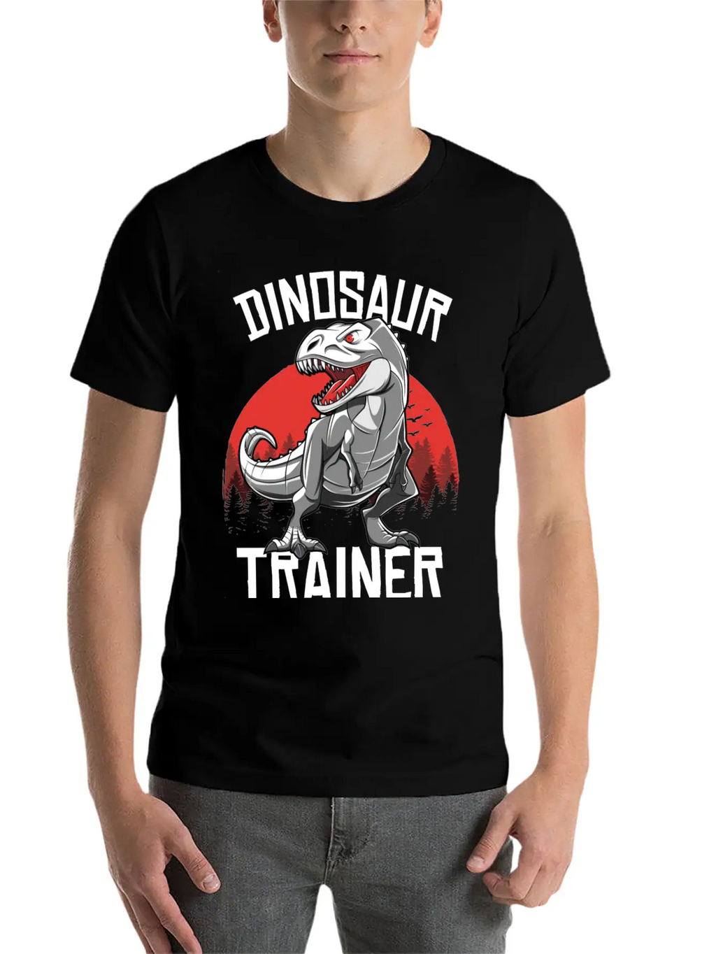 Funny Dinosaur T Rex Trainer Halloween Costume Breathable Soft Cotton T-Shirt – Timeless Casual Look
