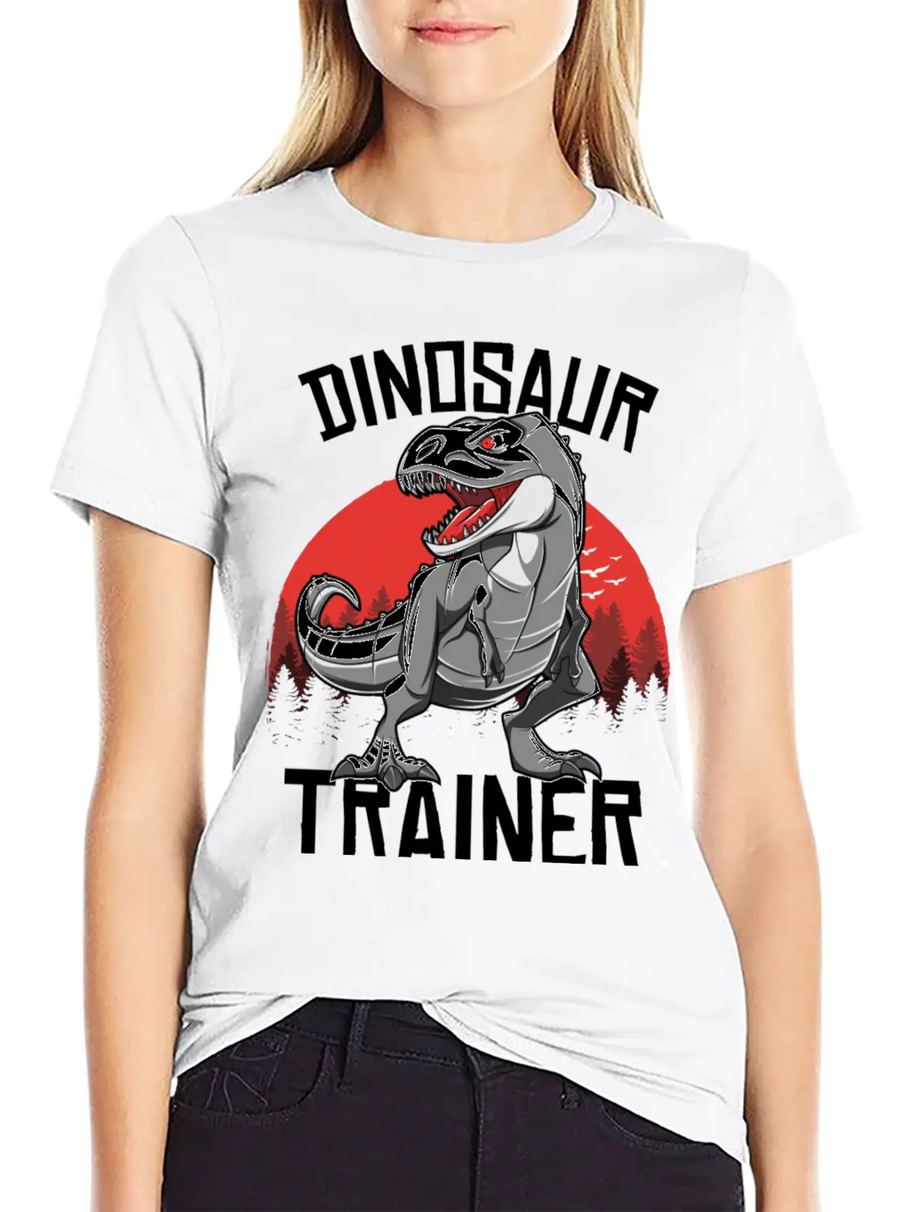 Funny Dinosaur T Rex Trainer Halloween Costume Breathable Soft Cotton T-Shirt – Timeless Casual Look